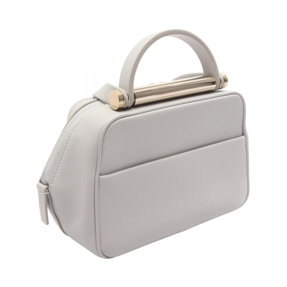 Valextra Gray Leather Handbag Shoulder Bag (Pre-Owned)