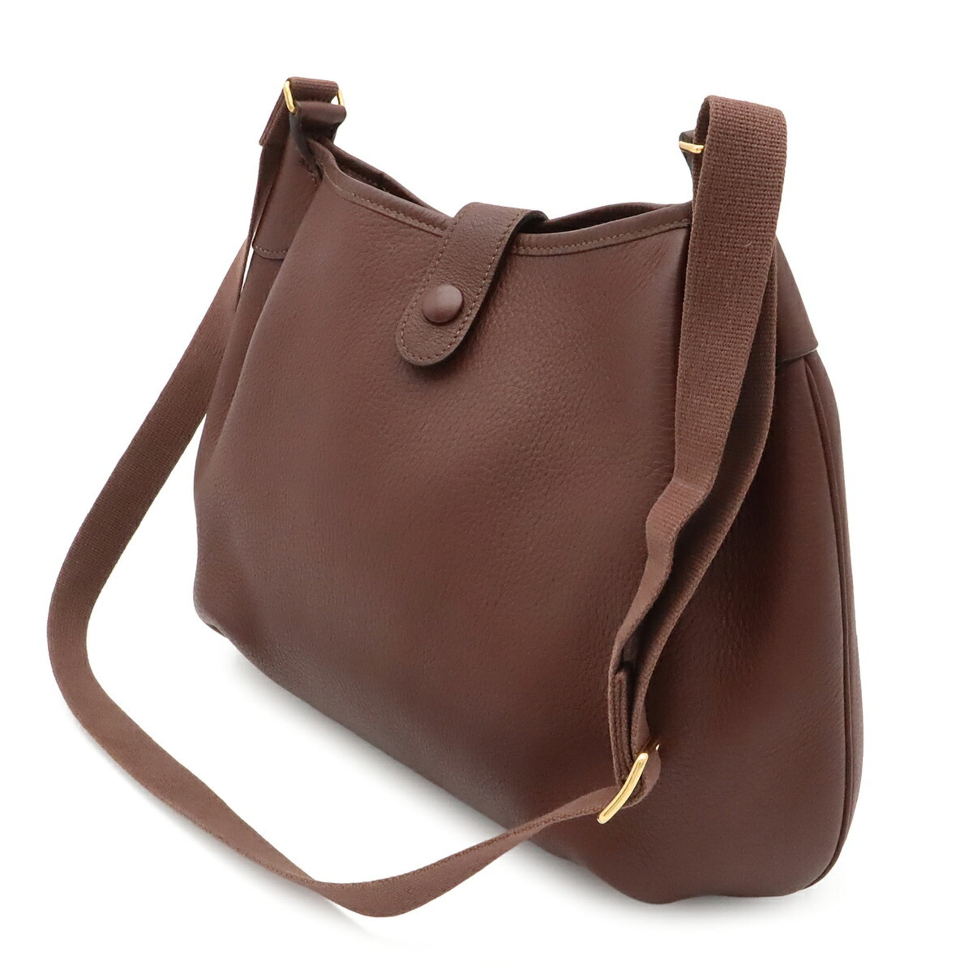 Hermes Bordeaux Brown Red Color Togo Leather Pochette Shoulder Bag (Pre-Owned)