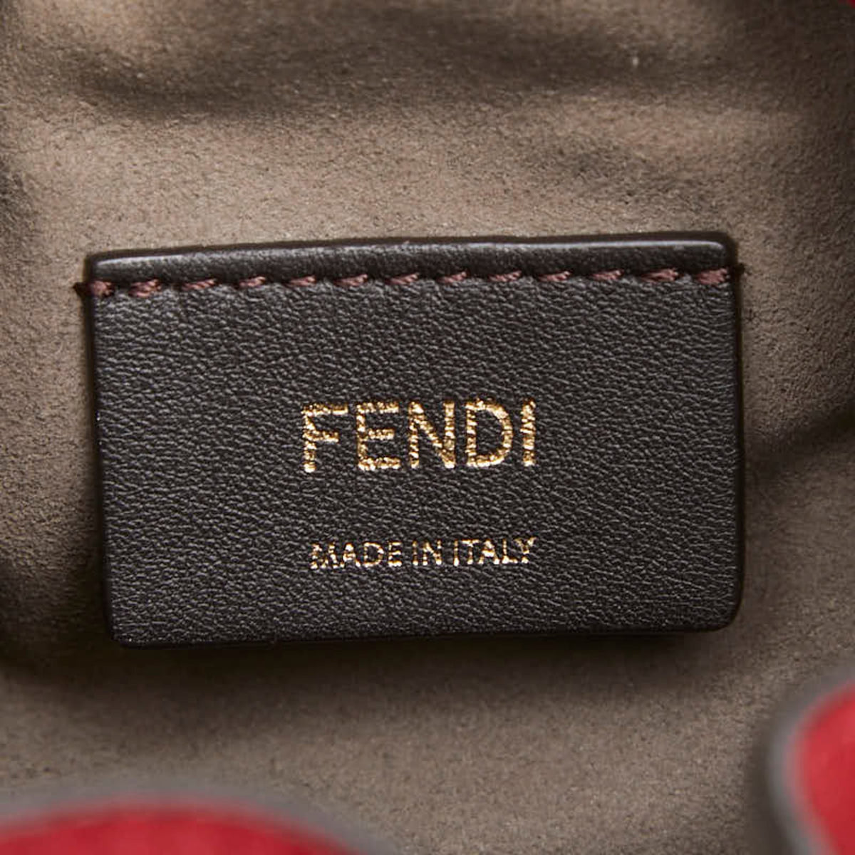 Fendi Red Color Leather Handbag Shoulder Bag (Pre-Owned)