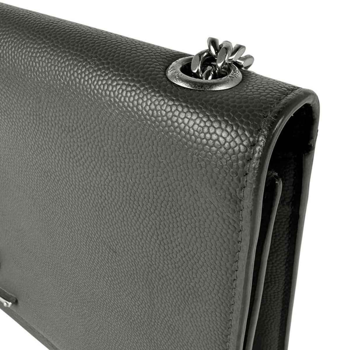 Saint Laurent Gray Leather Shoulder Bag (Pre-Owned)
