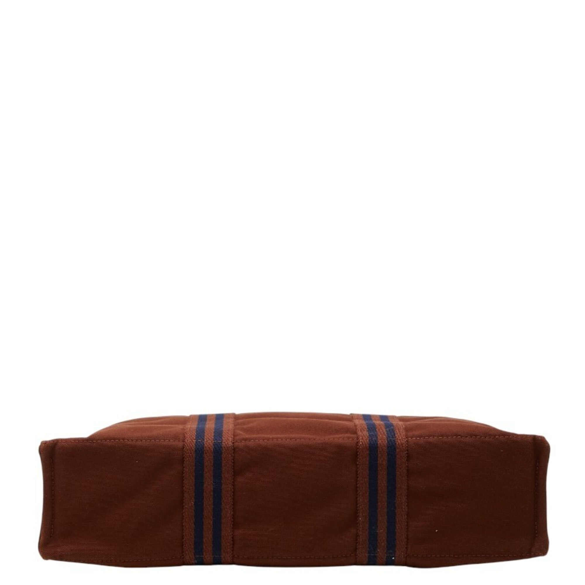Hermes Brown Cotton Canvas Tote Bag (Pre-Owned)
