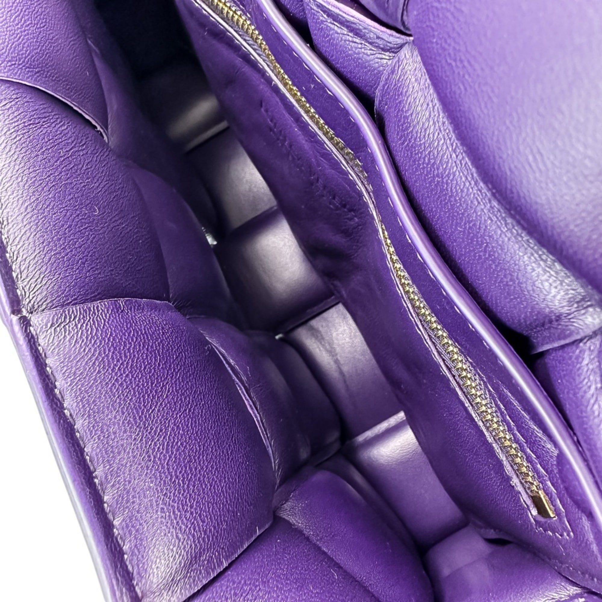 Bottega Veneta Purple Patent Leather Shoulder Bag (Pre-Owned)