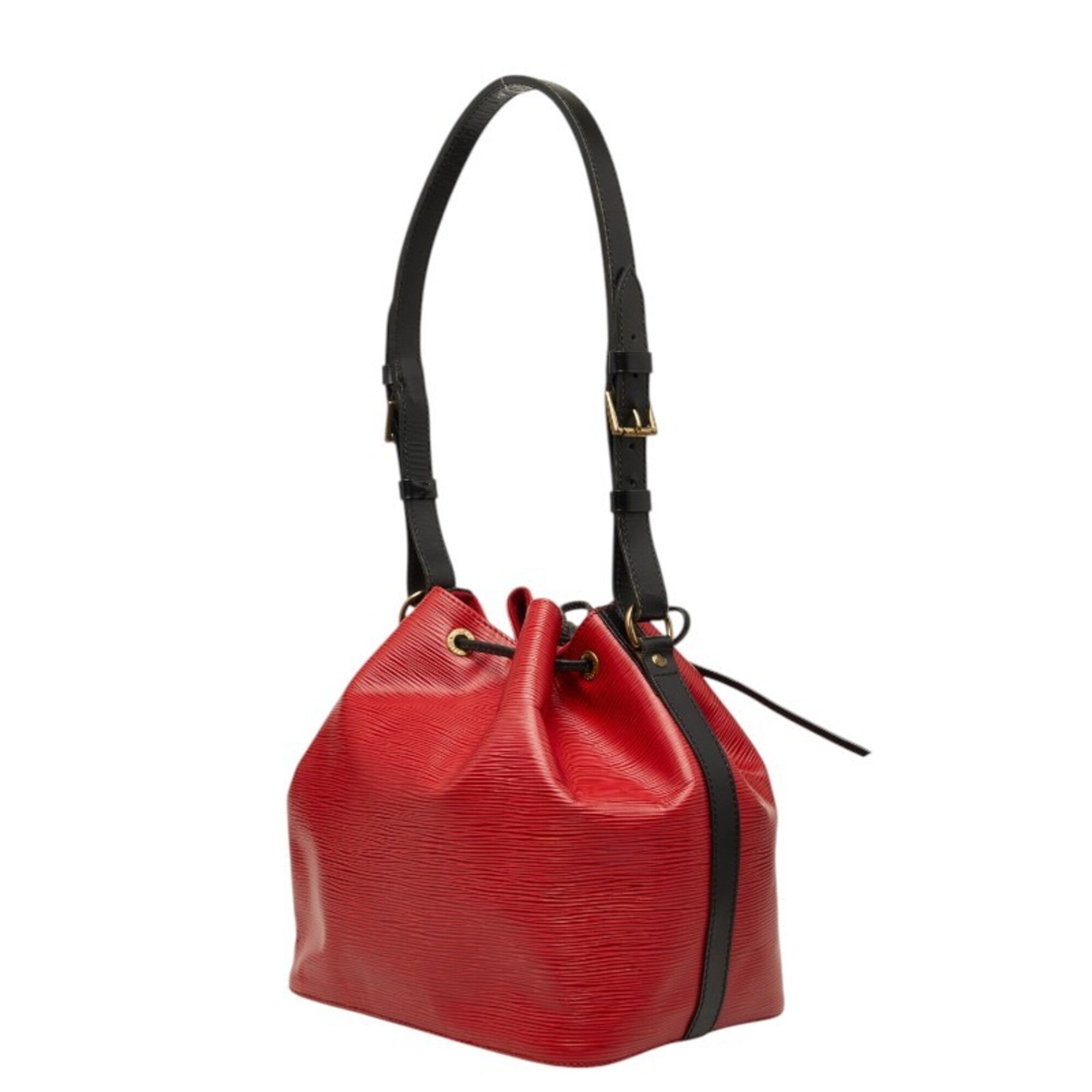 Louis Vuitton Black Red Color Leather Shoulder Bag (Pre-Owned)