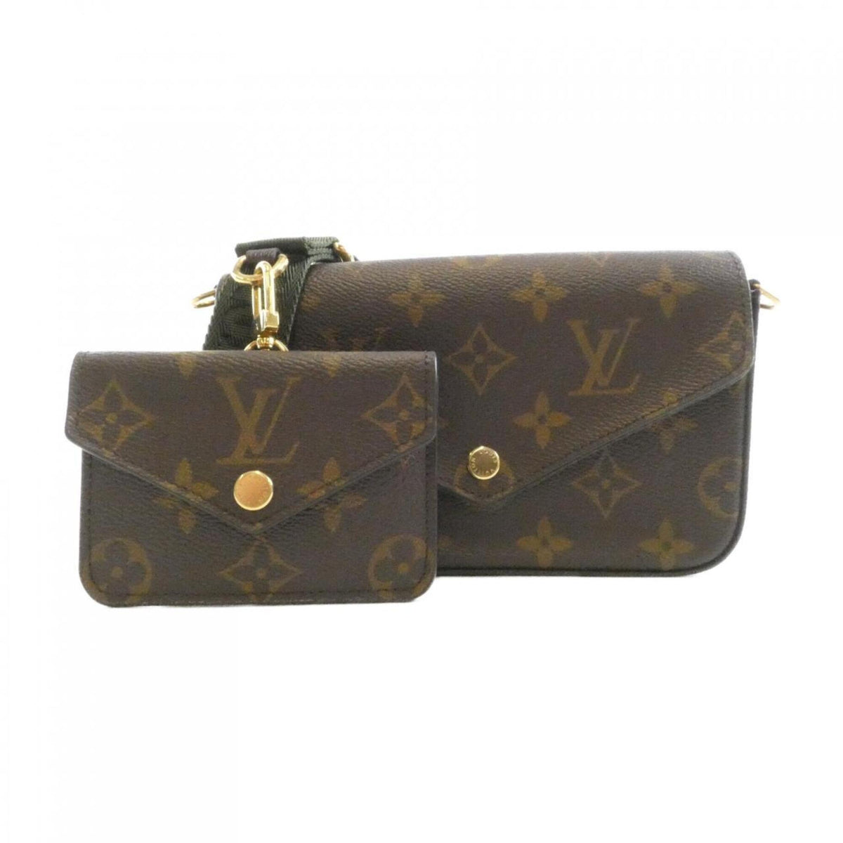 Louis Vuitton Khaki Marron Coated Canvas Pochette Pouch Shoulder Bag (Pre-Owned)