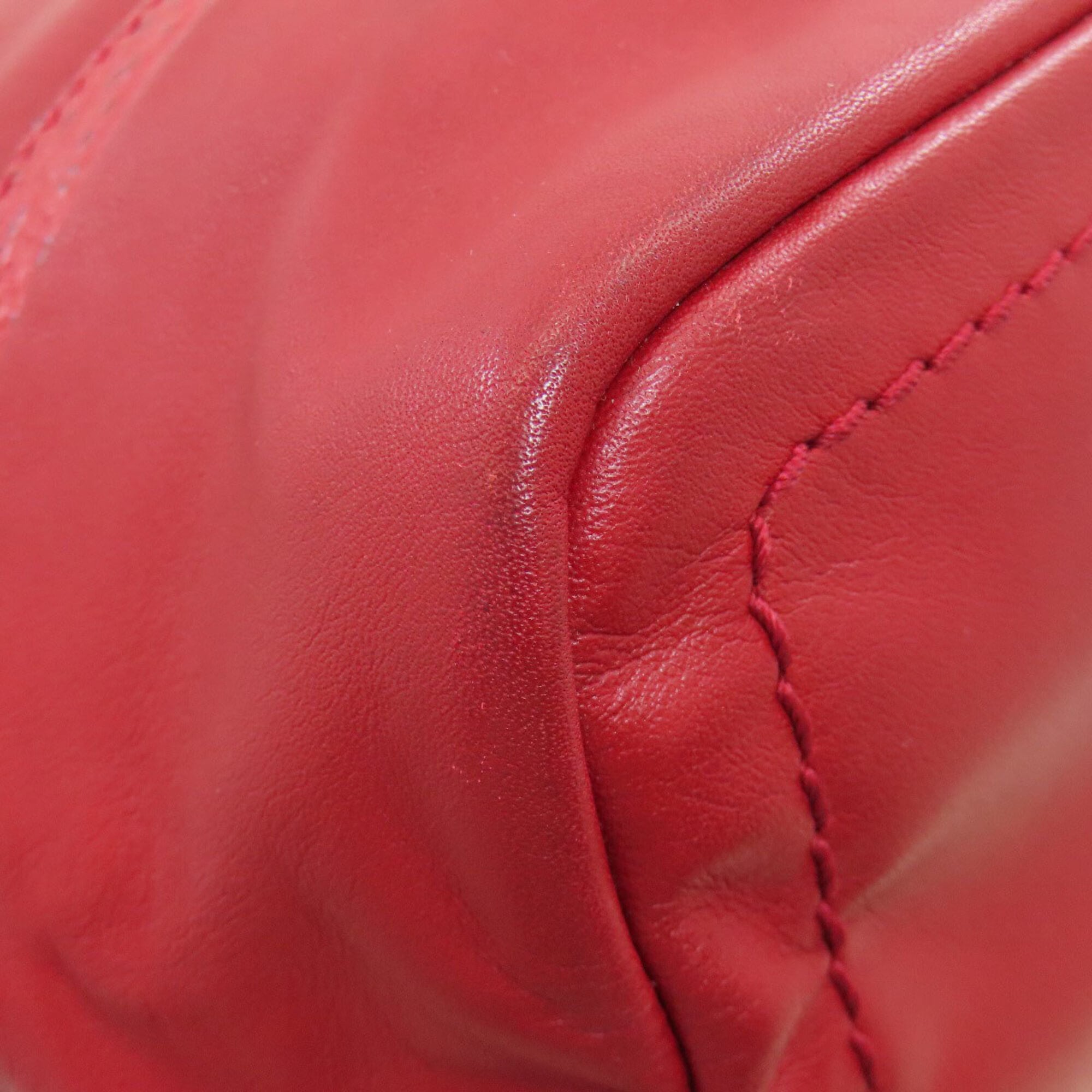 Bally Red Color Leather Tote Bag (Pre-Owned)