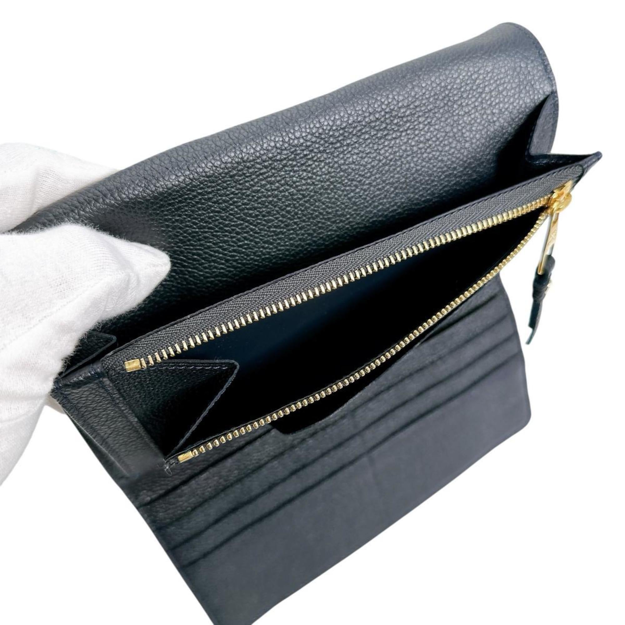 Louis Vuitton Infini Navy Monogram Empreinte Long Wallet (Tri-Fold) (Pre-Owned)