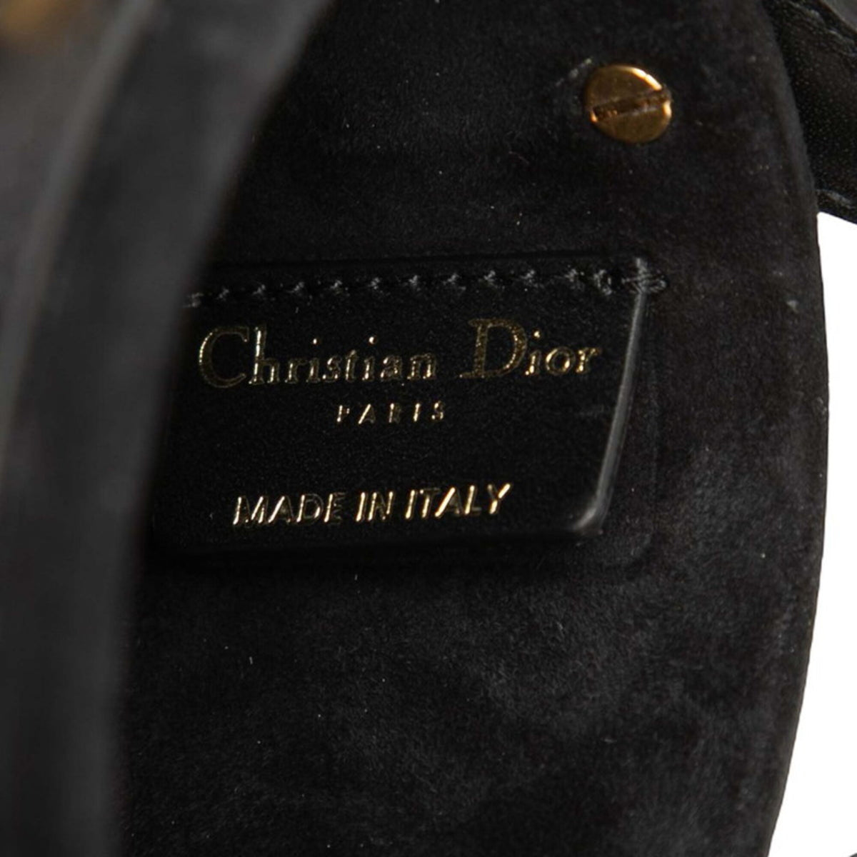 Christian Dior Black Leather Handbag Vanity Bag (Pre-Owned)