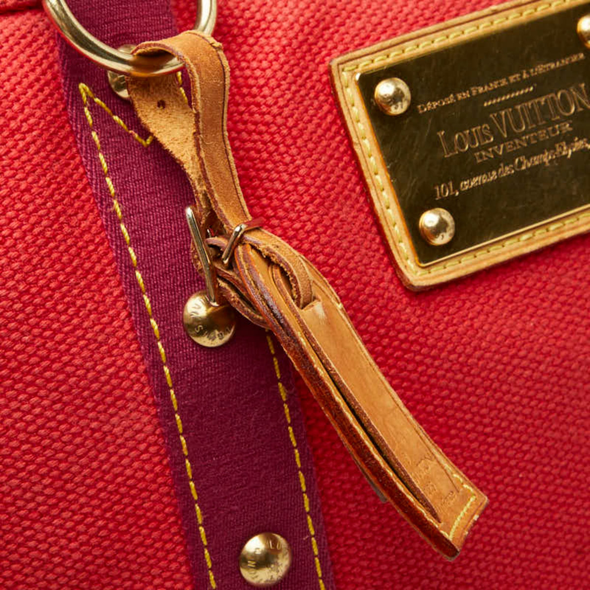 Louis Vuitton Antigua Red Color Rouge Canvas Shoulder Bag Tote Bag (Pre-Owned)