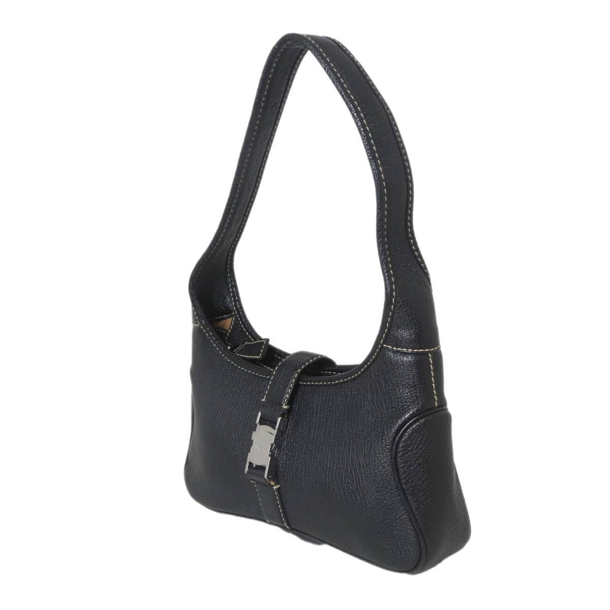 Salvatore Ferragamo Black Leather Shoulder Bag (Pre-Owned)