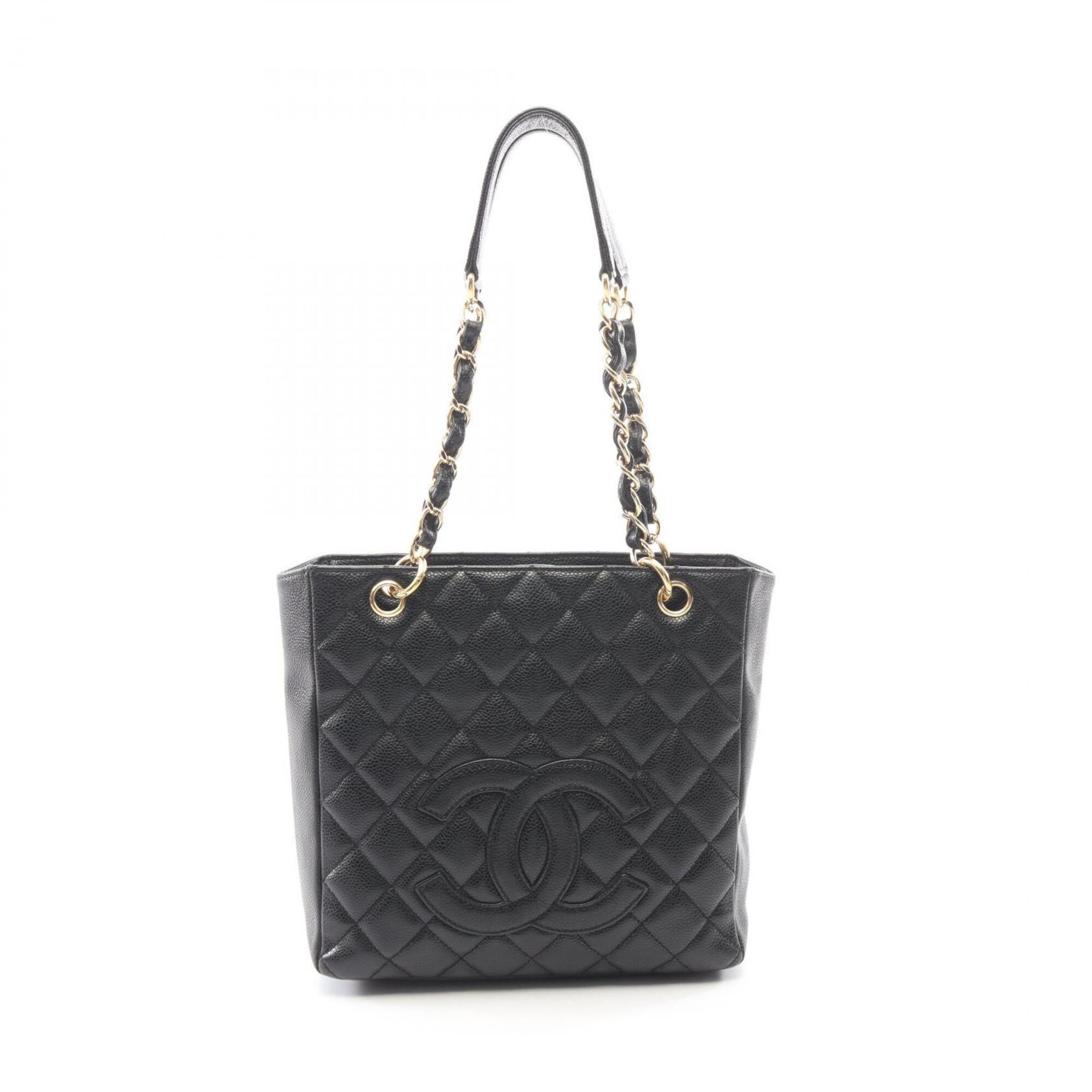Chanel Black Grained Calfskin Handbag Tote Bag (Pre-Owned)