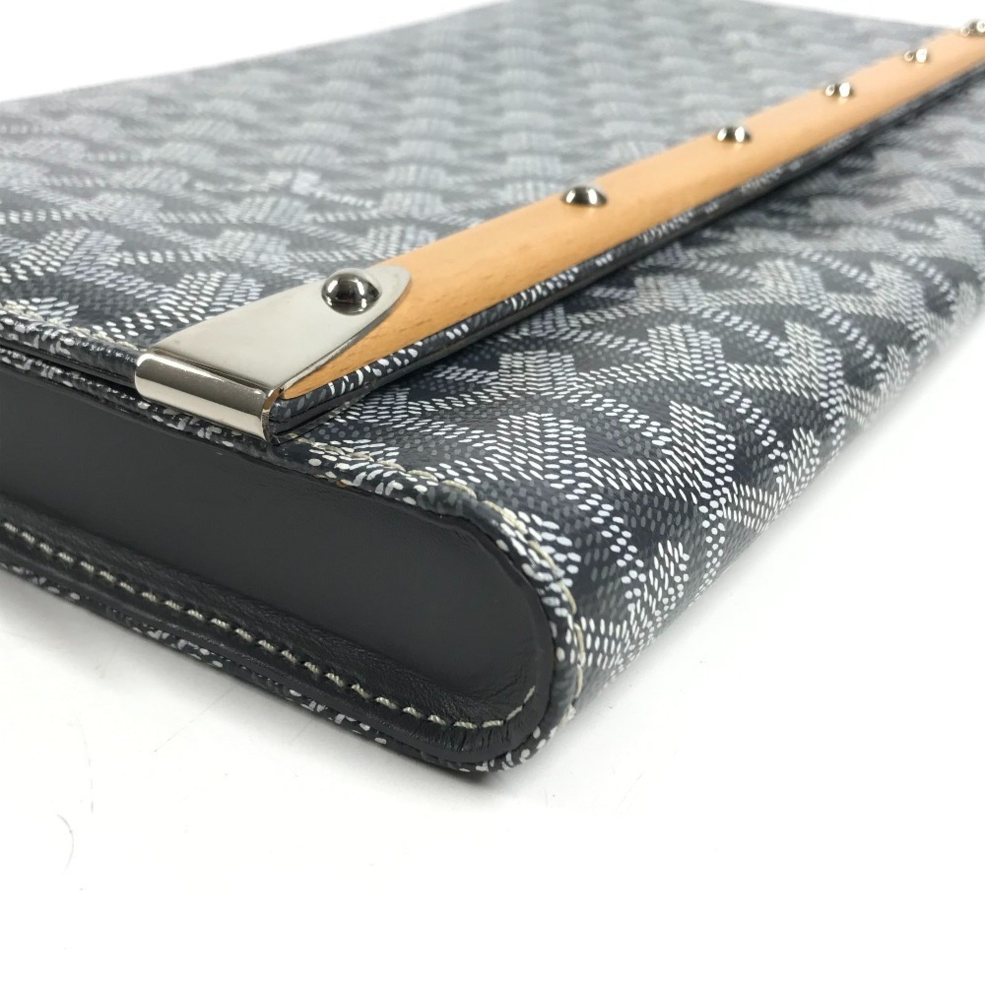 Goyard Gray Pvc Leather Clutch Bag Handbag (Pre-Owned)