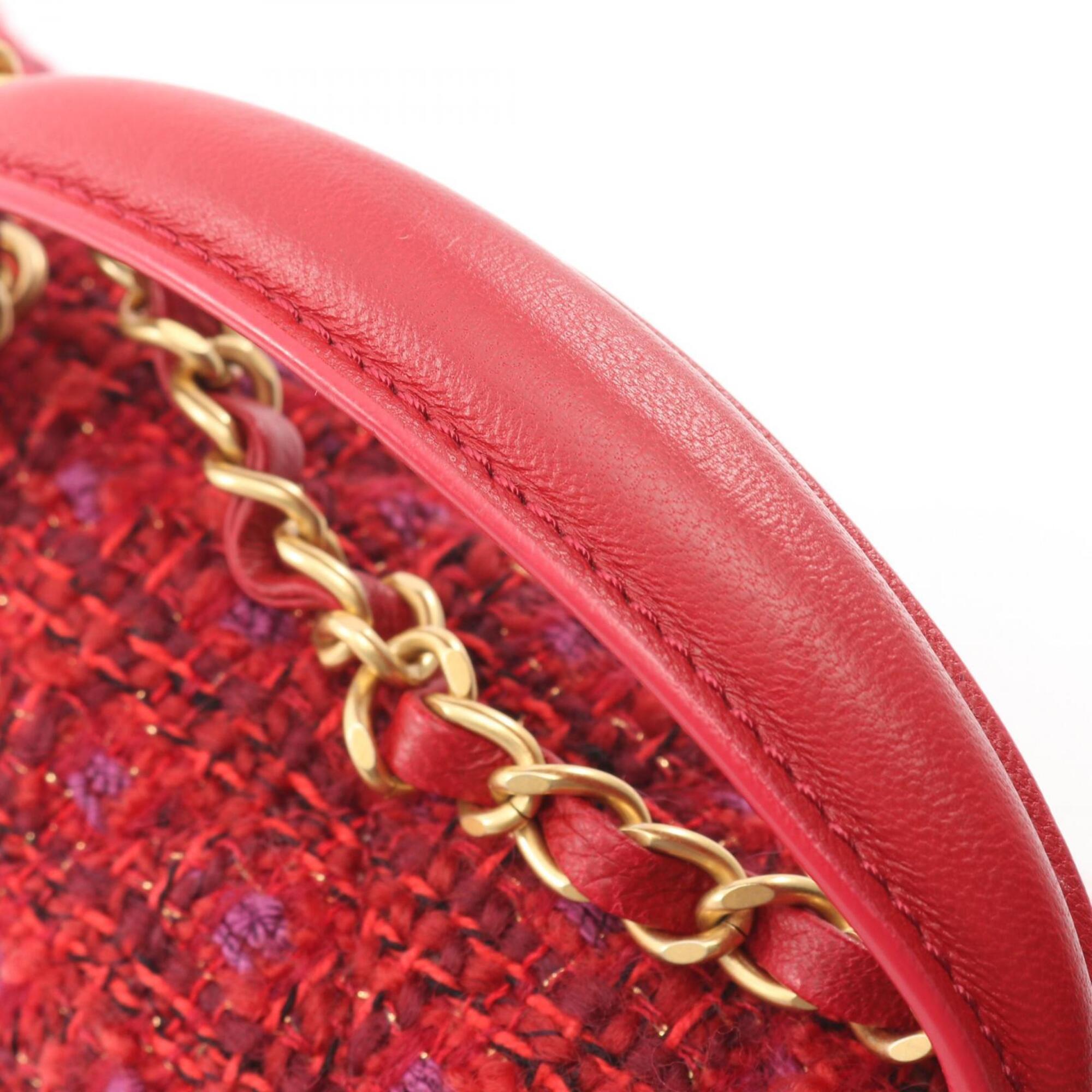 Chanel Red Color Fabric Handbag Shoulder Bag (Pre-Owned)