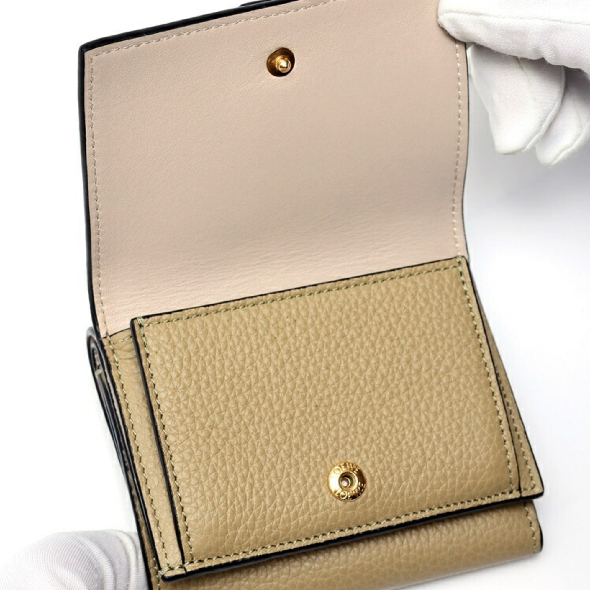 Loewe Grayish Orange Leather Wallet (Tri-Fold) (Pre-Owned)