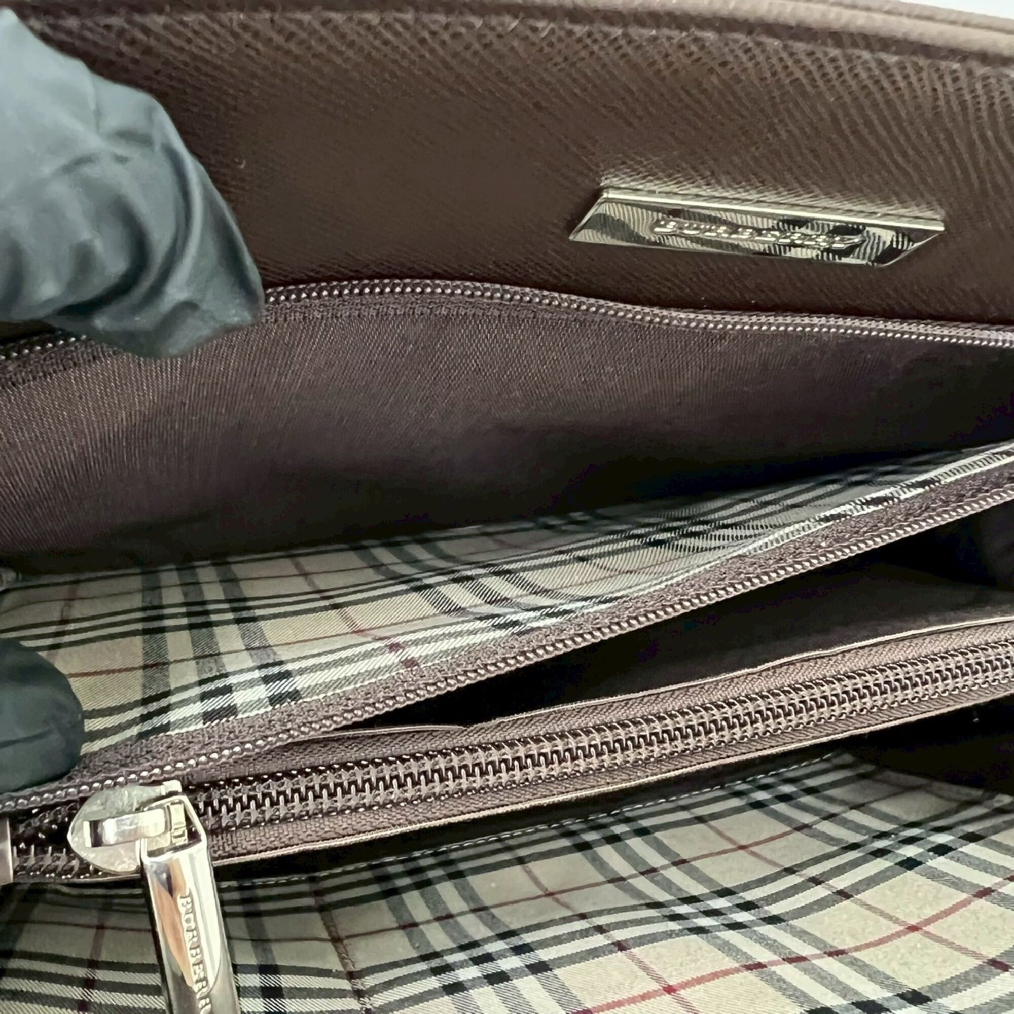 Burberry Brown Leather Handbag Tote Bag (Pre-Owned)