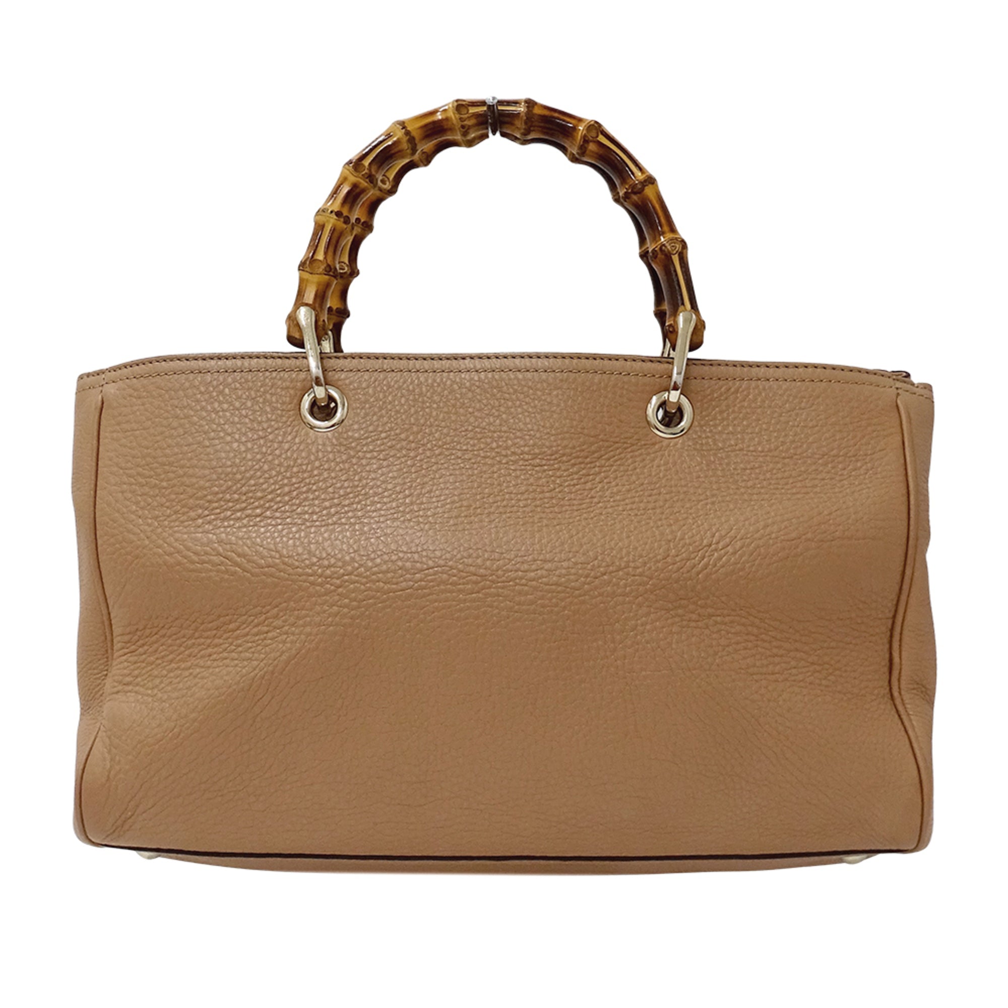 Gucci Beige Leather Handbag Shoulder Bag (Pre-Owned)