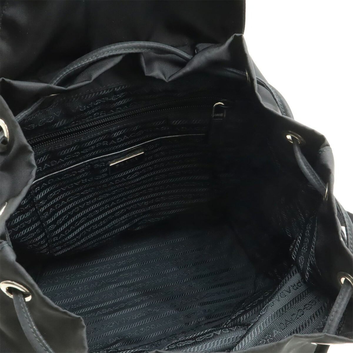 Prada Black Nero Nylon Leather Backpack (Pre-Owned)