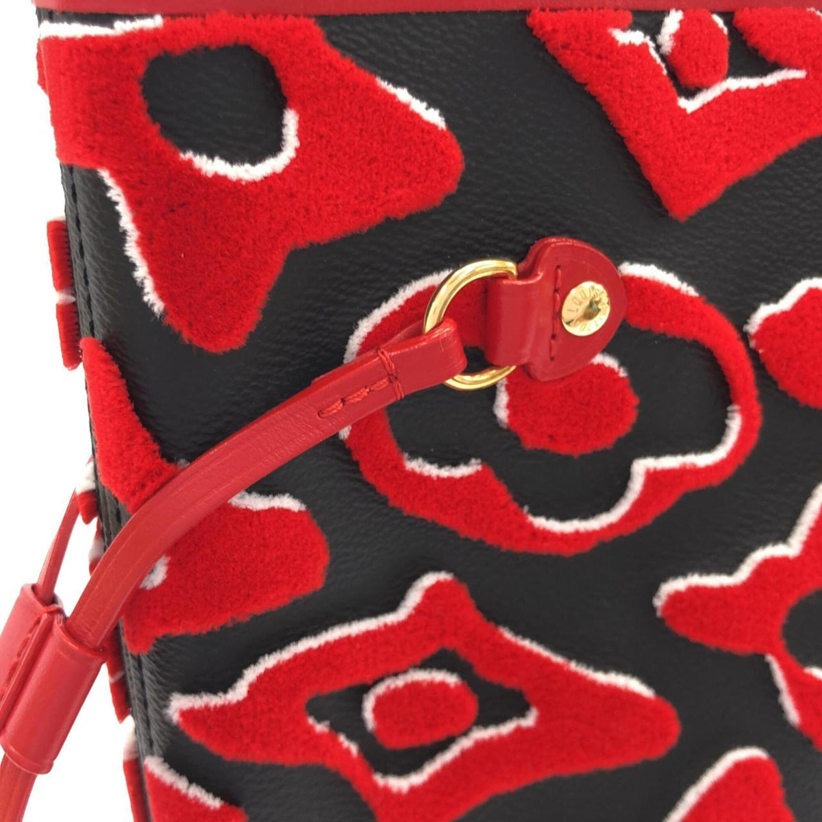Louis Vuitton Black Red Color Coated Canvas Handbag Pouch (Pre-Owned)
