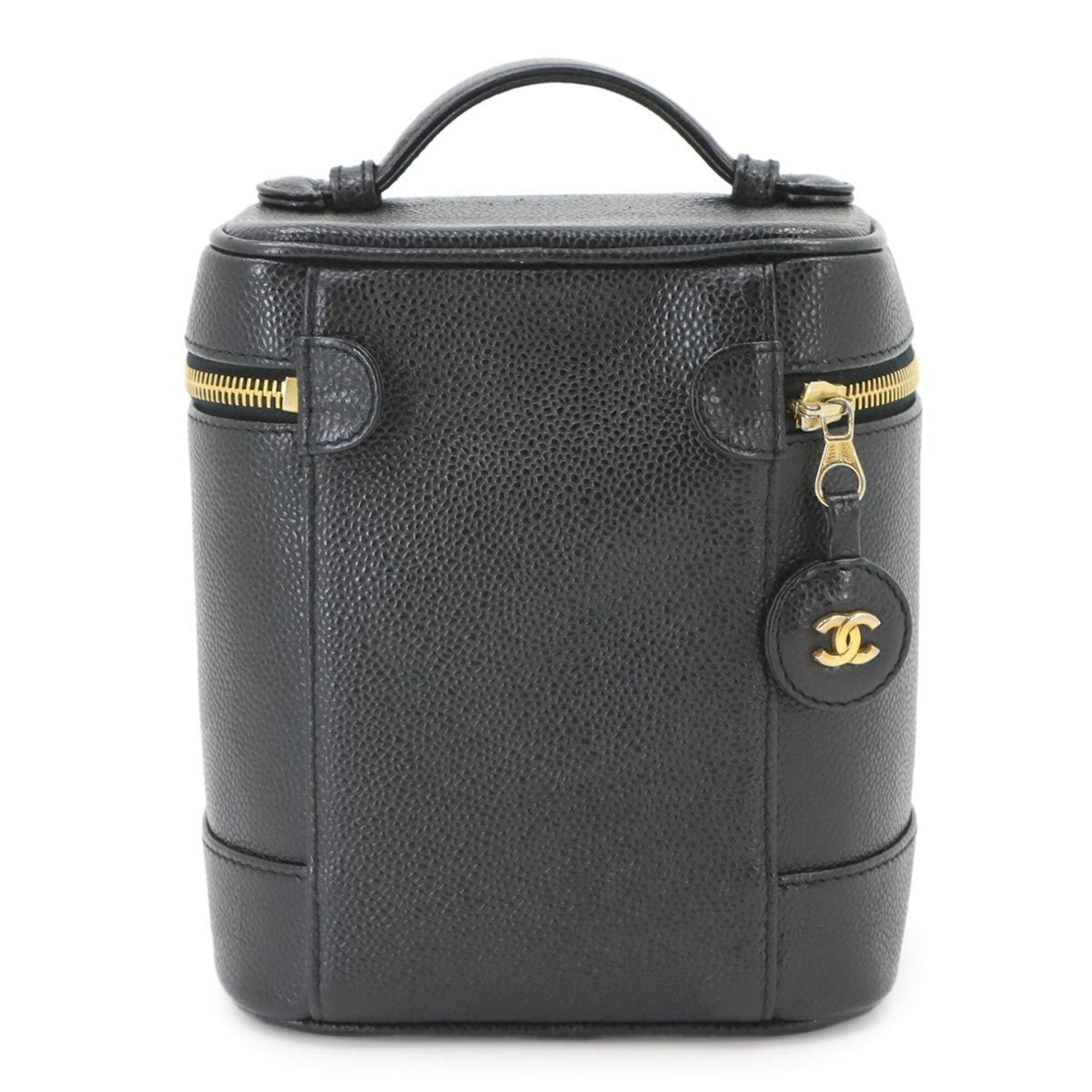 Chanel Black Grained Calfskin Handbag Vanity Bag (Pre-Owned)