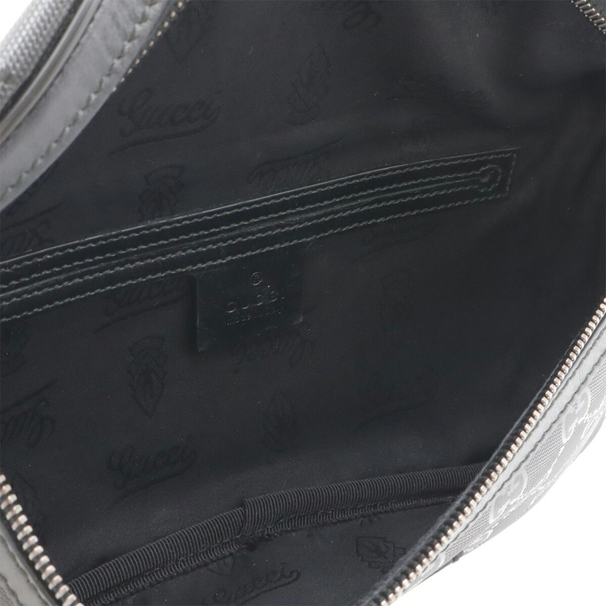 Gucci Gg Imprimé Black Coated Canvas Pvc Leather Fanny Pack Pouch Sling Bag (Pre-Owned)