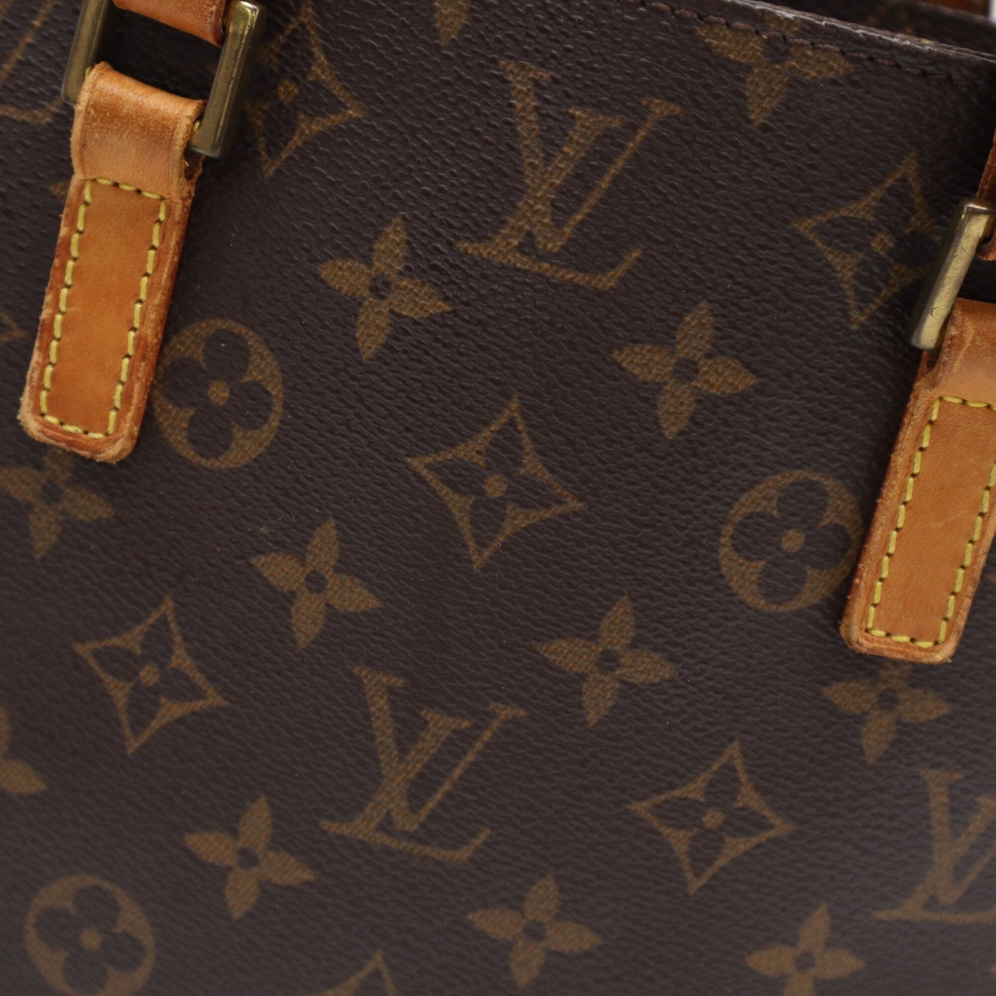 Louis Vuitton Monogram Beige Brown Coated Canvas Leather Handbag (Pre-Owned)
