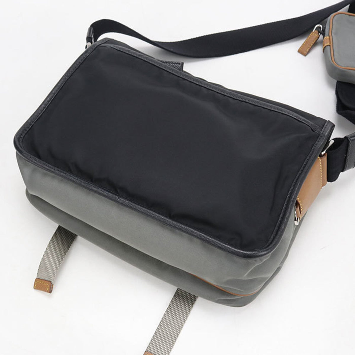 Prada Gray Nylon Shoulder Bag (Pre-Owned)