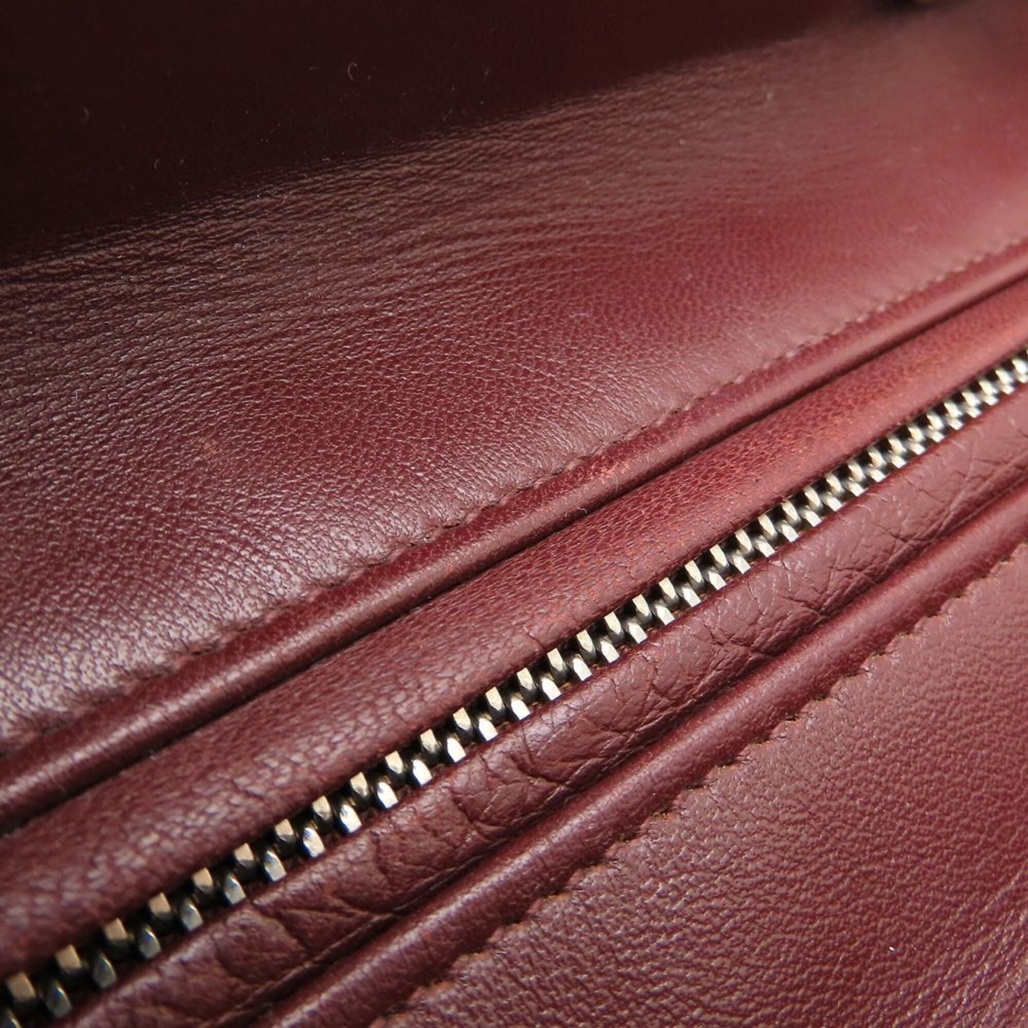 Christian Dior Bordeaux Gray Pink Leather Handbag (Pre-Owned)