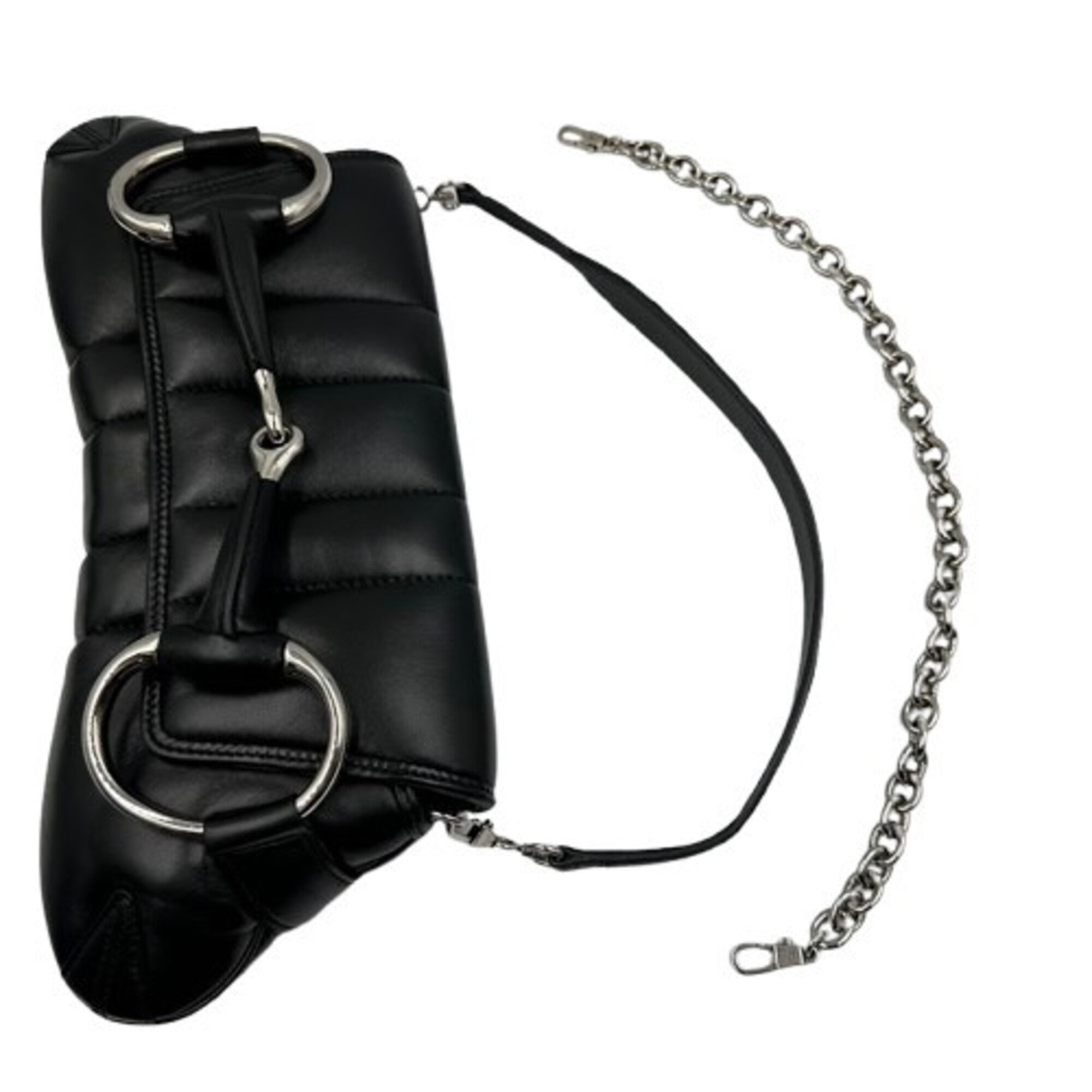 Gucci Horsebit Black Leather Shoulder Bag (Pre-Owned)