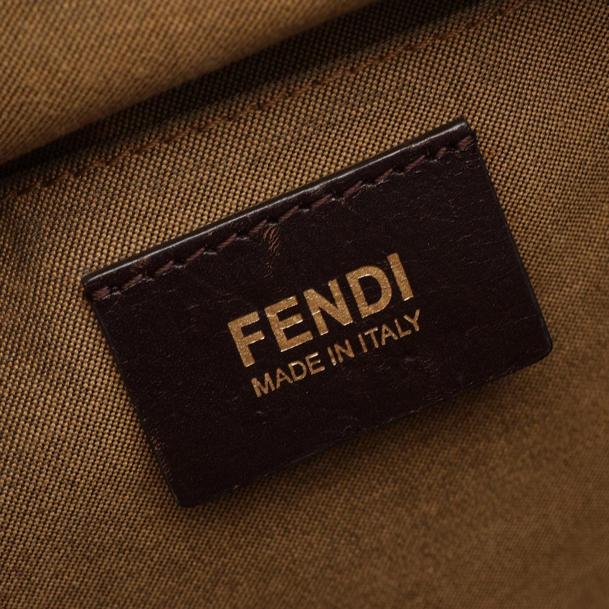 Fendi Brown Canvas Leather Handbag Shoulder Bag (Pre-Owned)