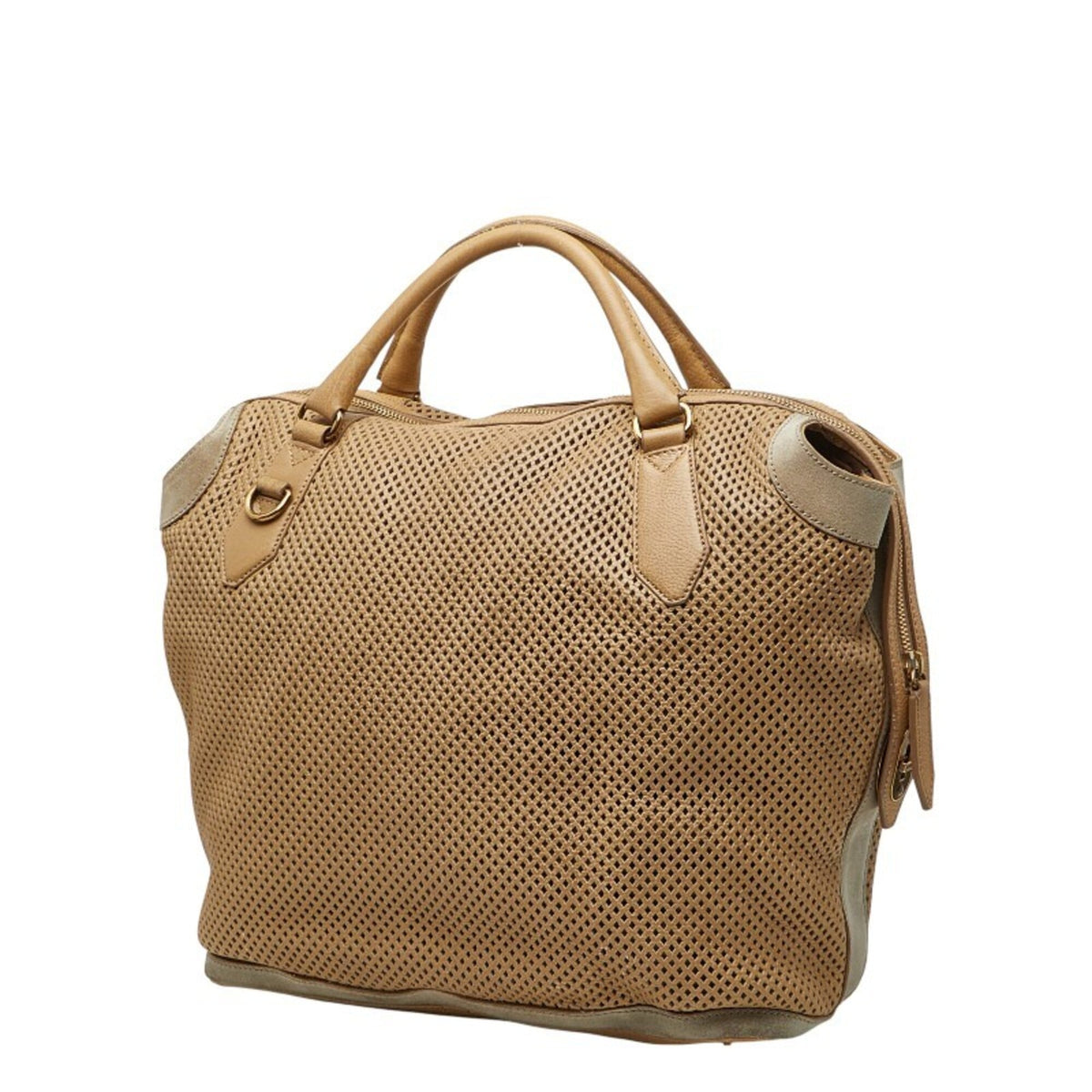 Burberry Beige Leather Handbag Shoulder Bag (Pre-Owned)