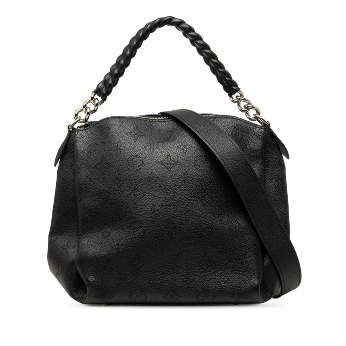Louis Vuitton Mahina Black Leather Handbag Shoulder Bag (Pre-Owned)