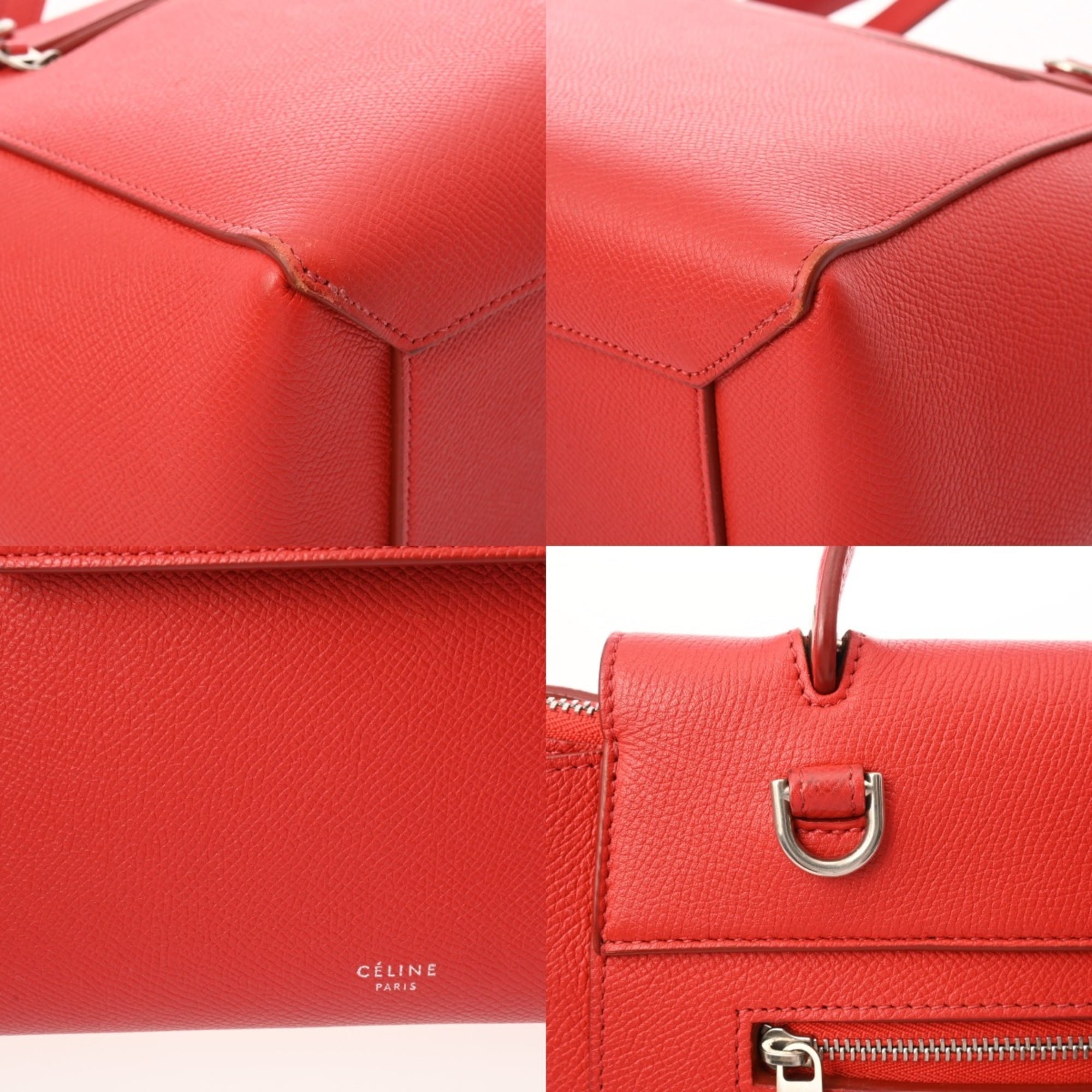 Celine Red Color Leather Handbag (Pre-Owned)
