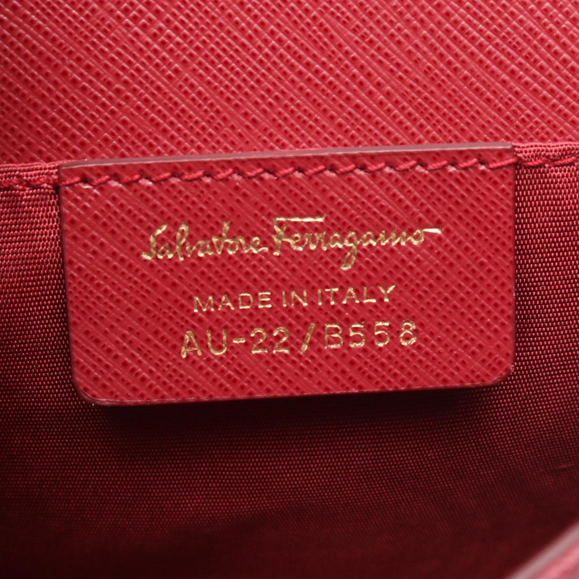 Salvatore Ferragamo Red Color Leather Shoulder Bag (Pre-Owned)