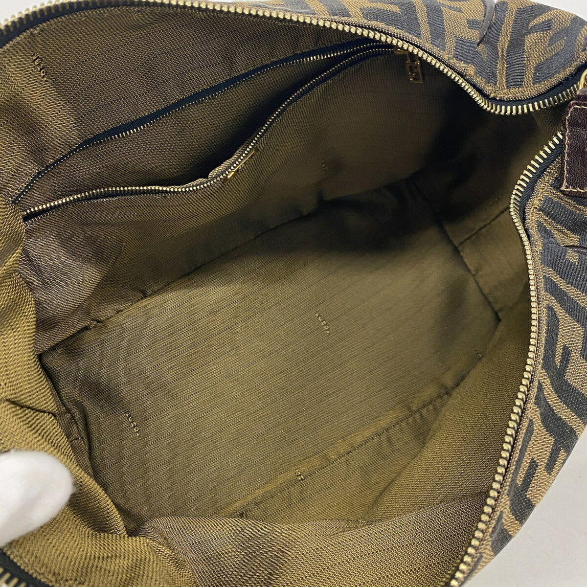 Fendi Brown Nylon Canvas Handbag (Pre-Owned)