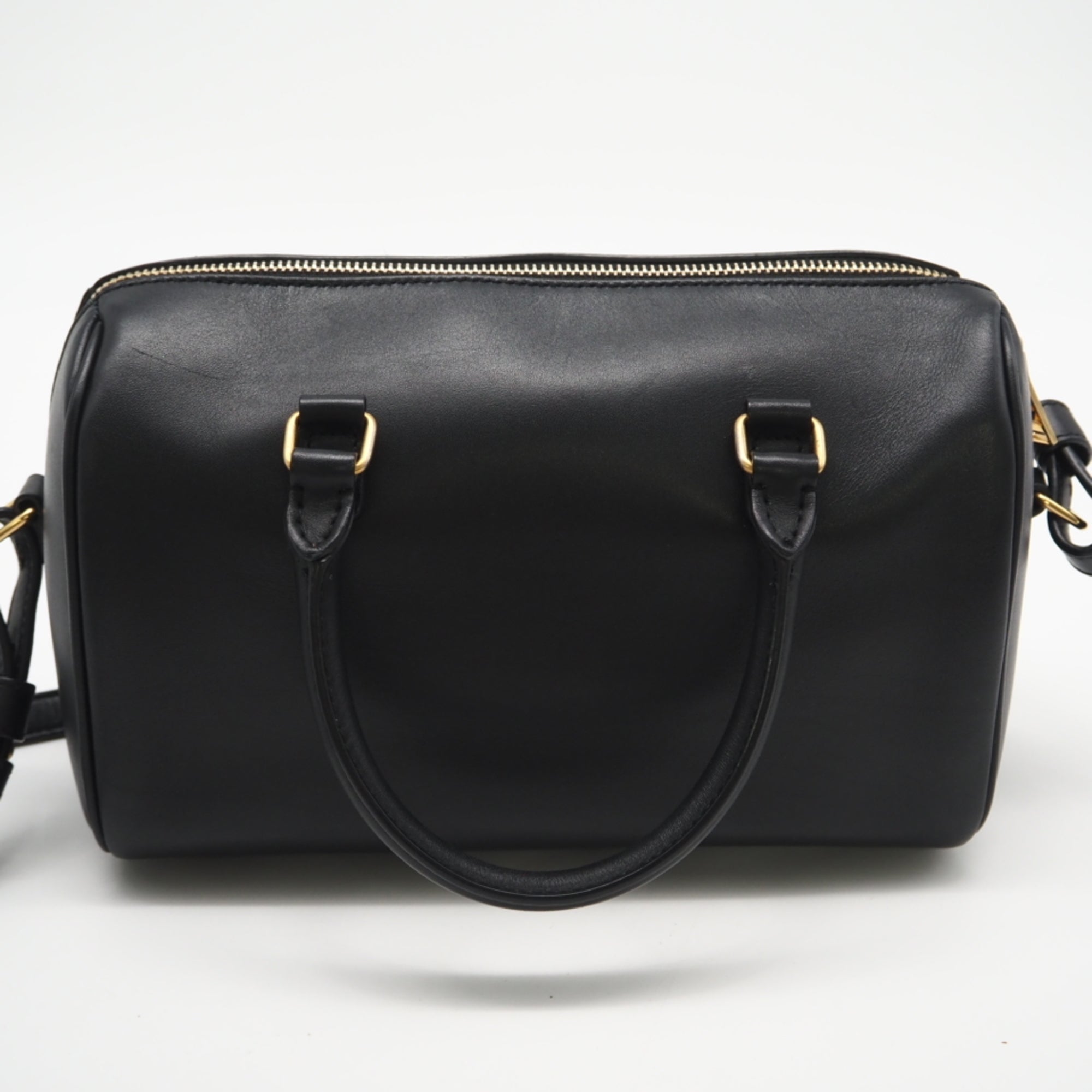Saint Laurent Black Red Color Leather Handbag (Pre-Owned)