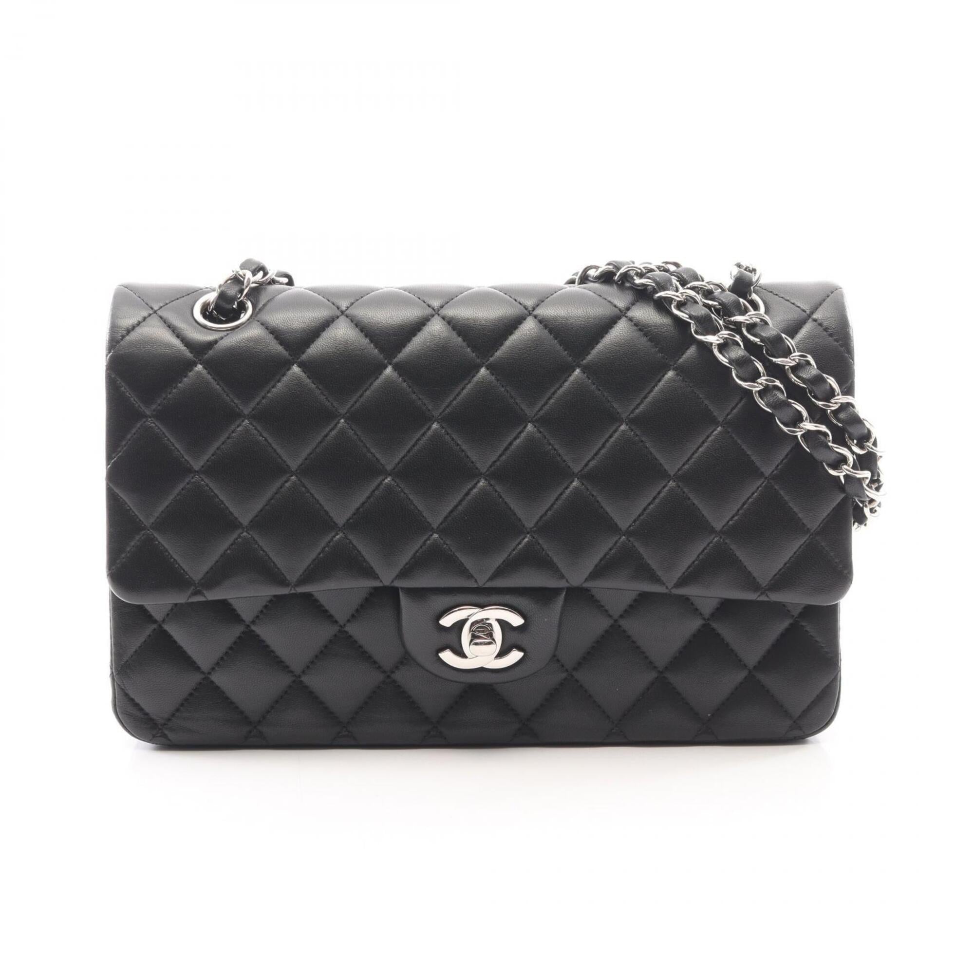 Chanel Black Leather Handbag Shoulder Bag (Pre-Owned)