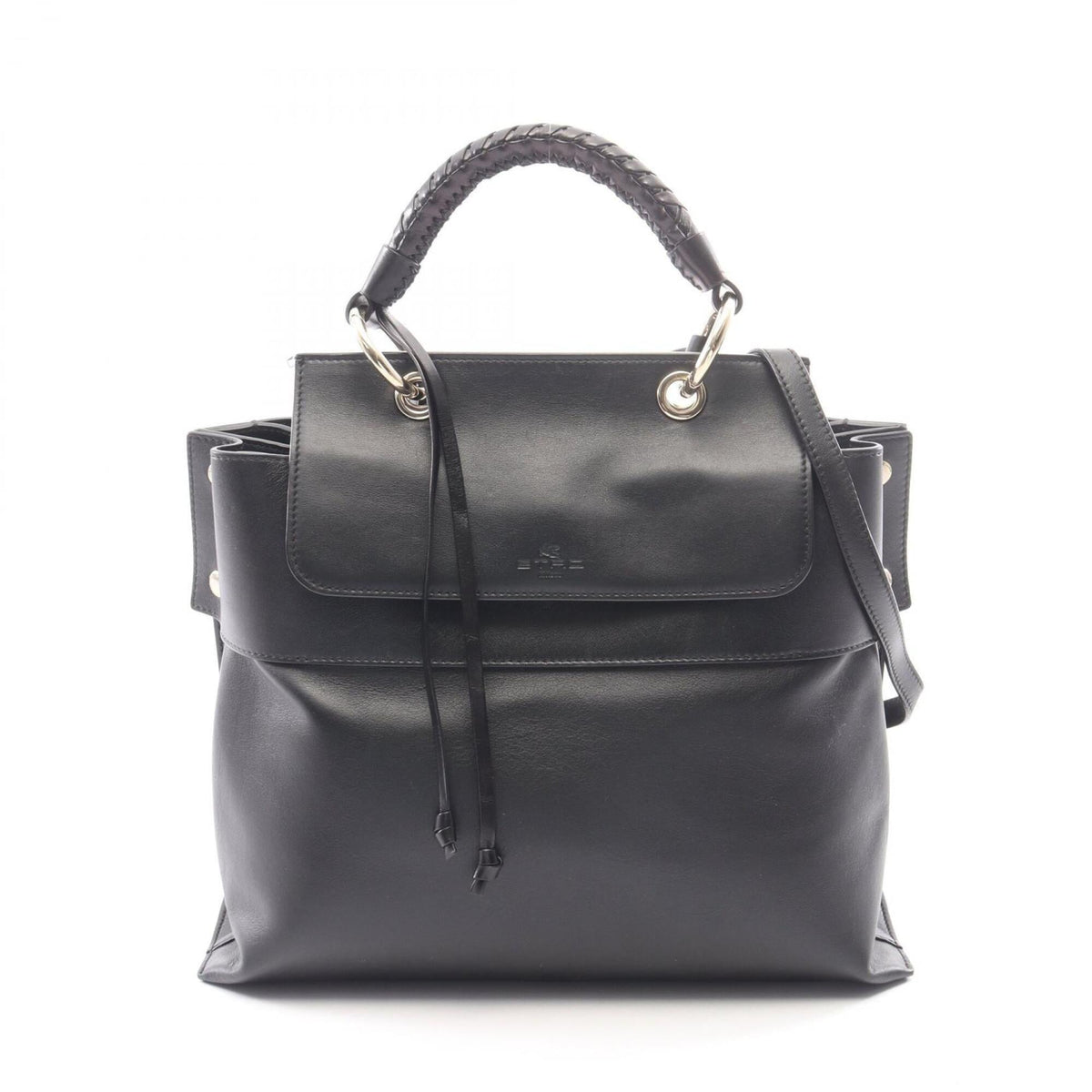 Etro Black Leather Handbag (Pre-Owned)