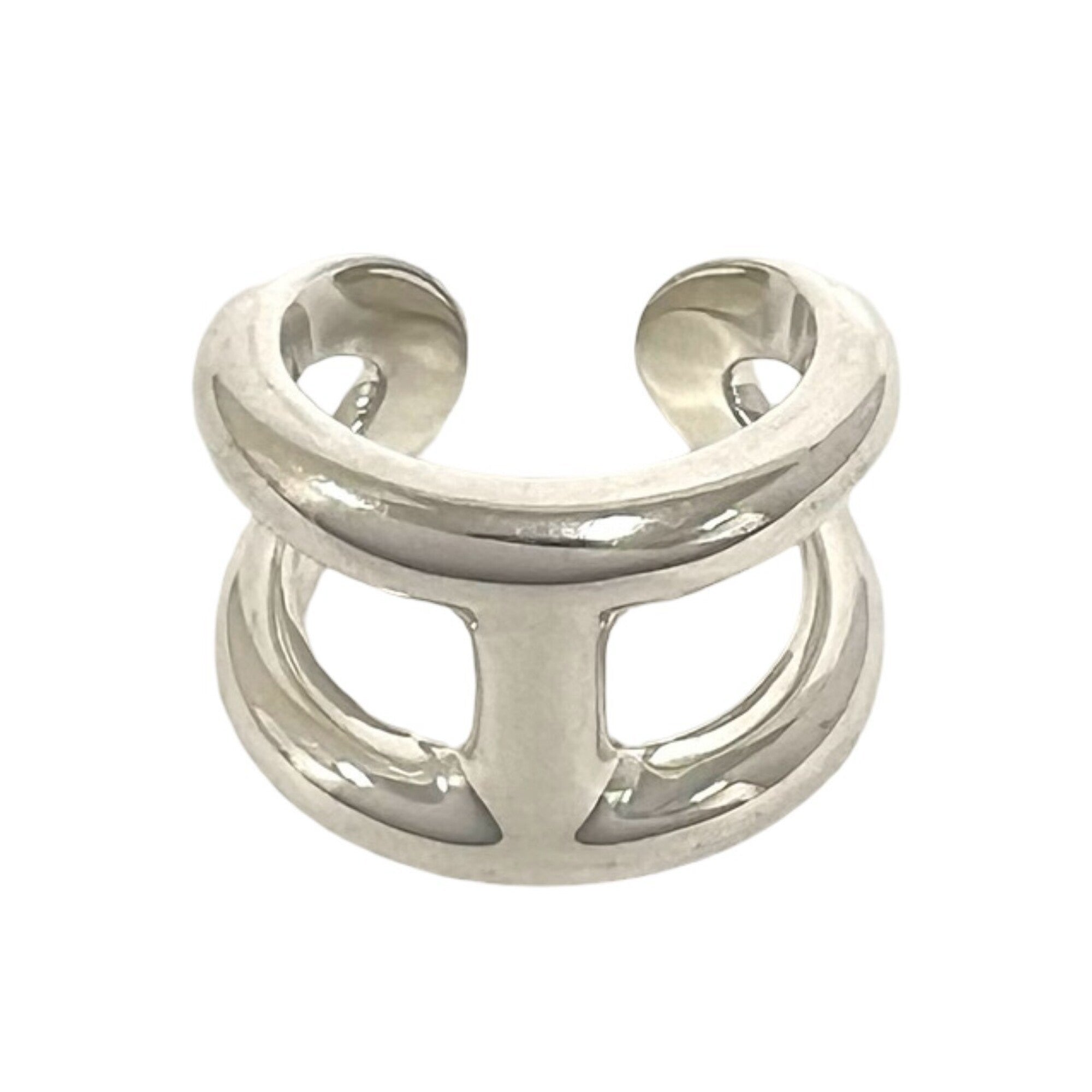 Hermes Silver Silver 925 Band Ring (Pre-Owned)