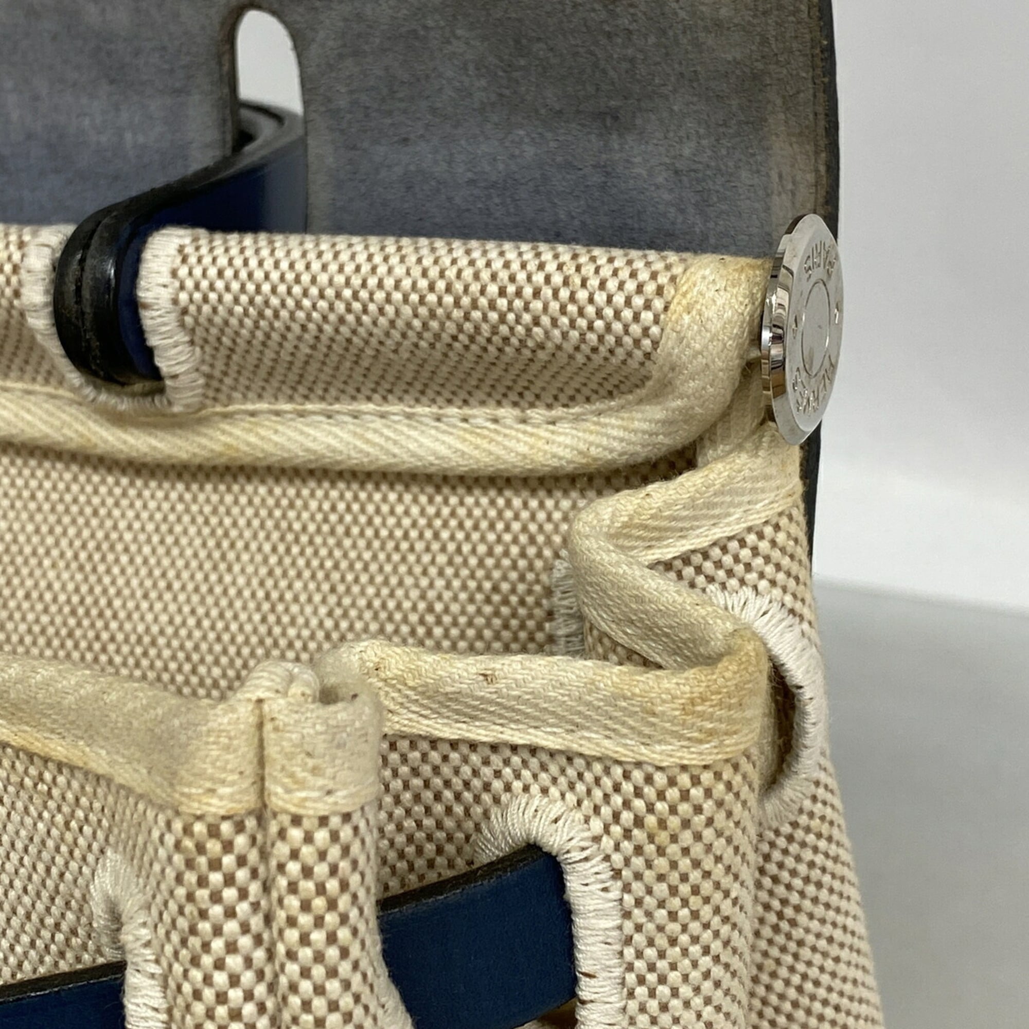 Hermes Blue Toile H Handbag (Pre-Owned)