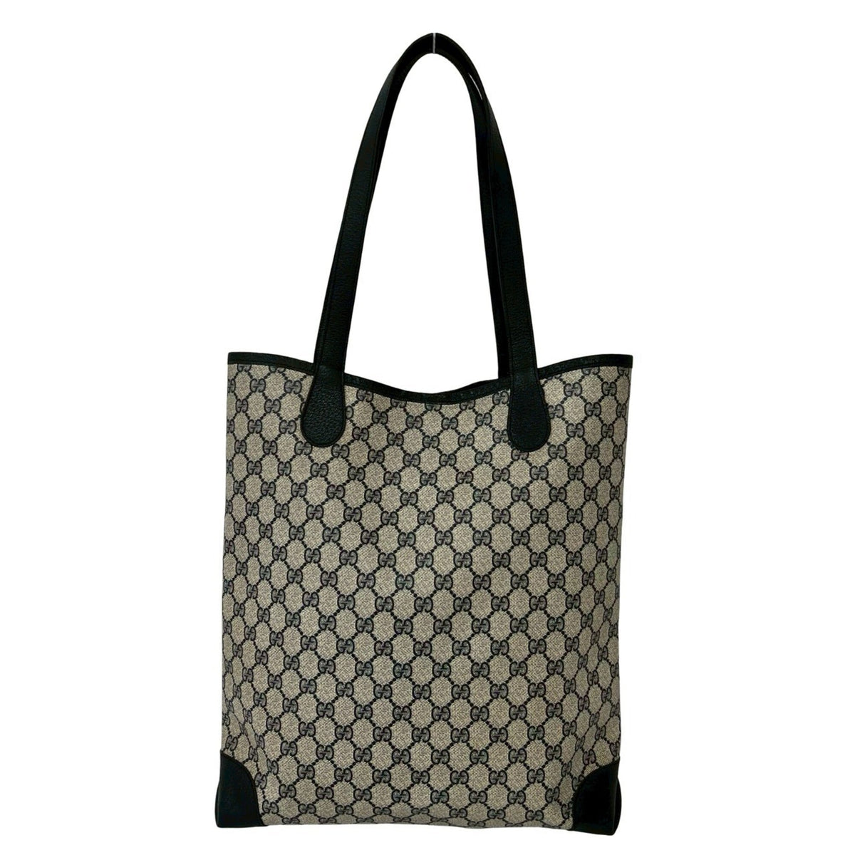 Gucci Navy Red Color Pvc Leather Handbag Tote Bag (Pre-Owned)