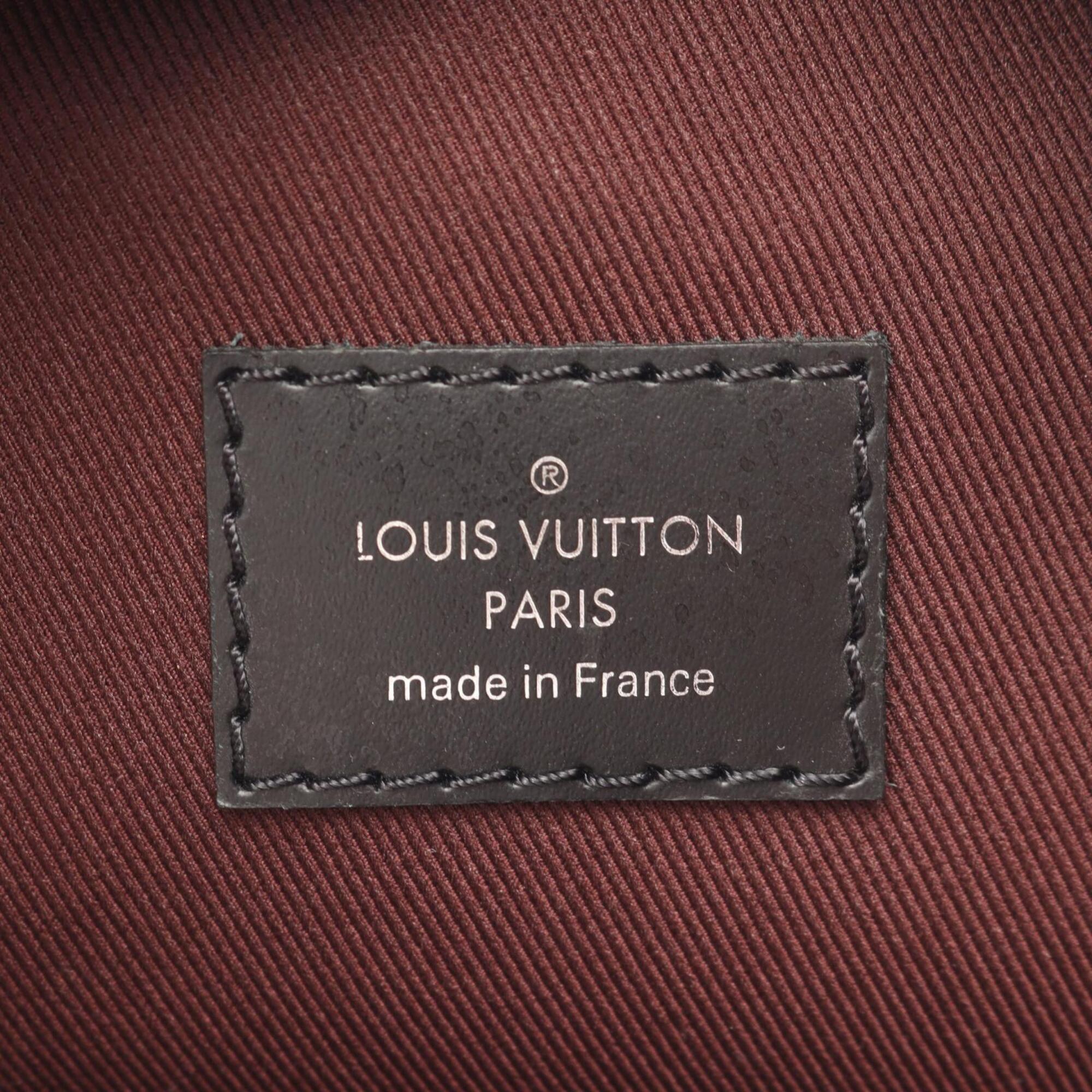 Louis Vuitton Black Brown Coated Canvas Leather Backpack Handbag (Pre-Owned)