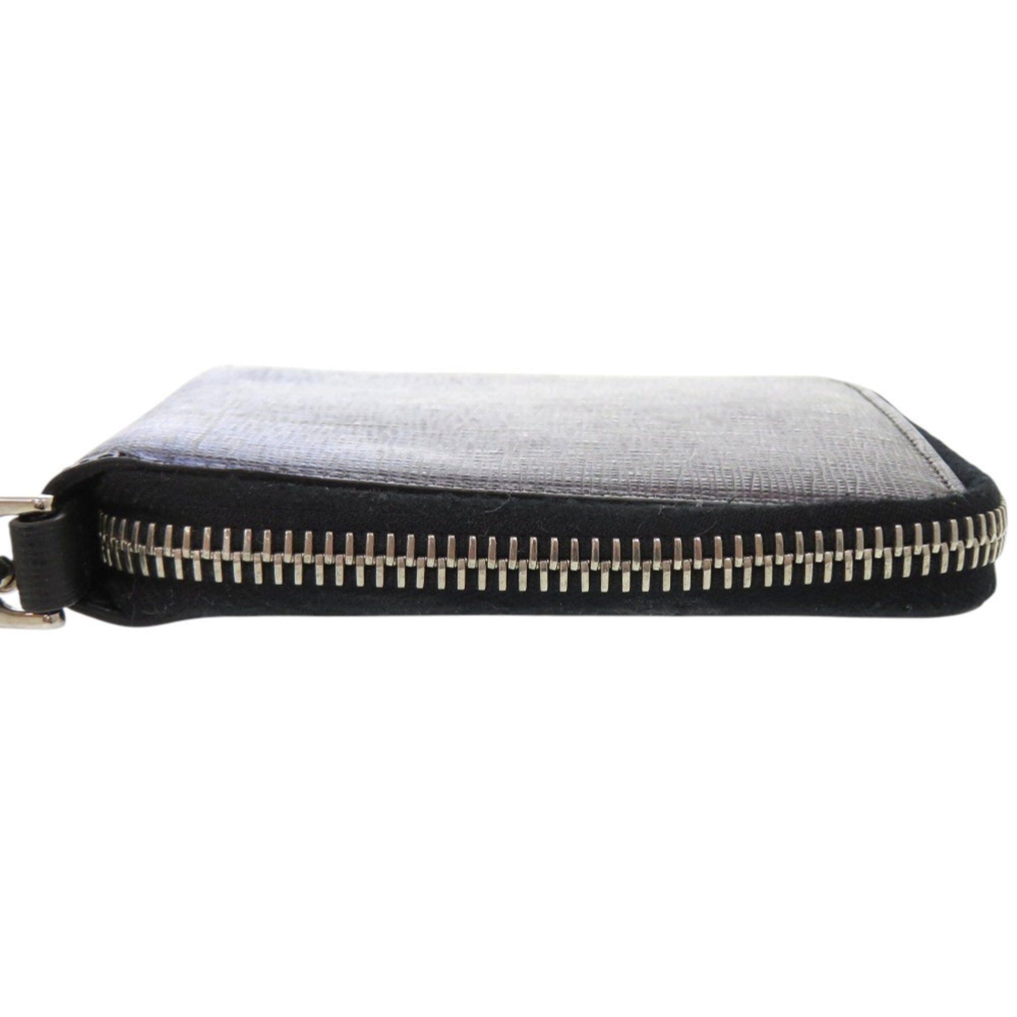 Fendi Black Blue Leather Wallet (Bi-Fold) (Pre-Owned)