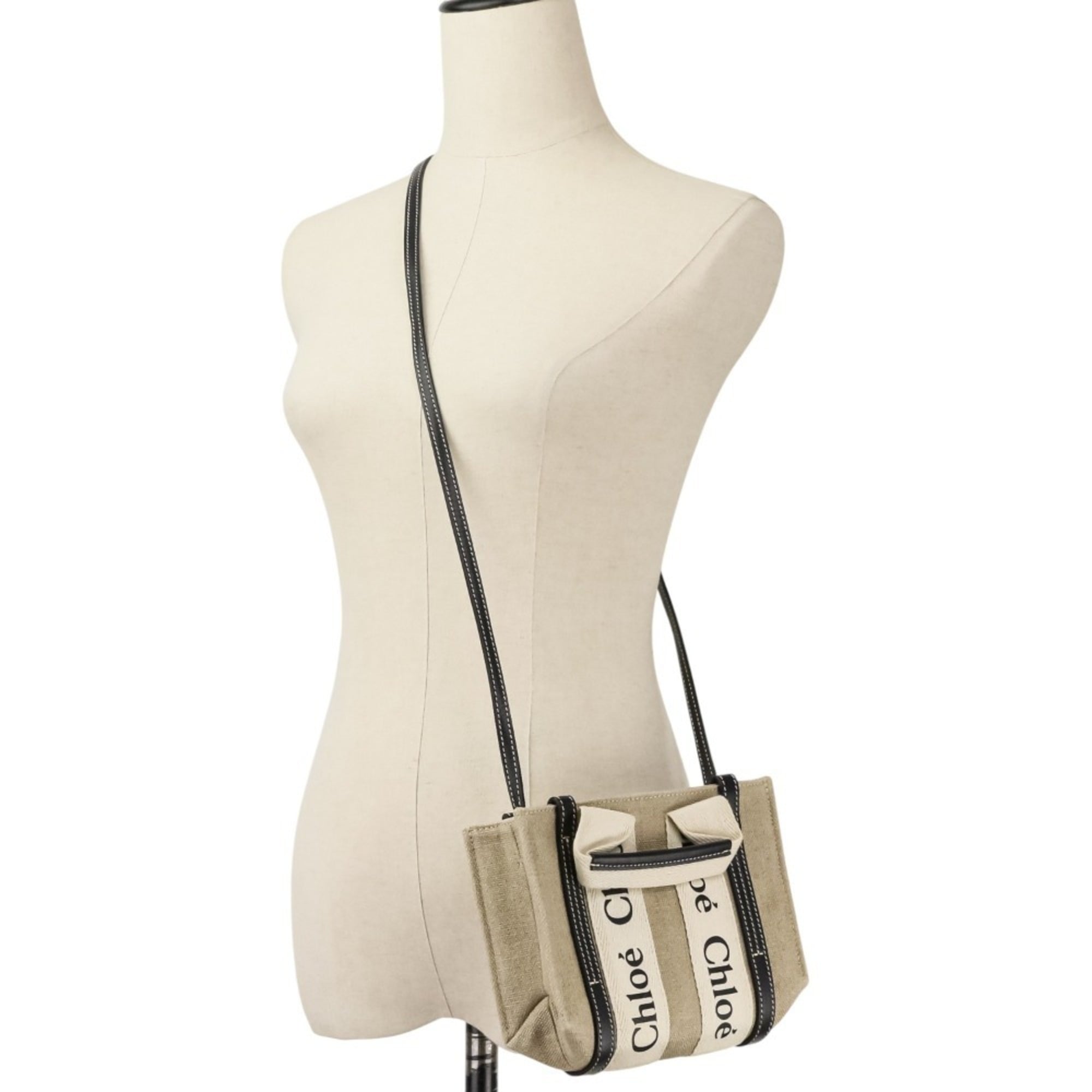 Chloé Beige Black Shoulder Bag (Pre-Owned)