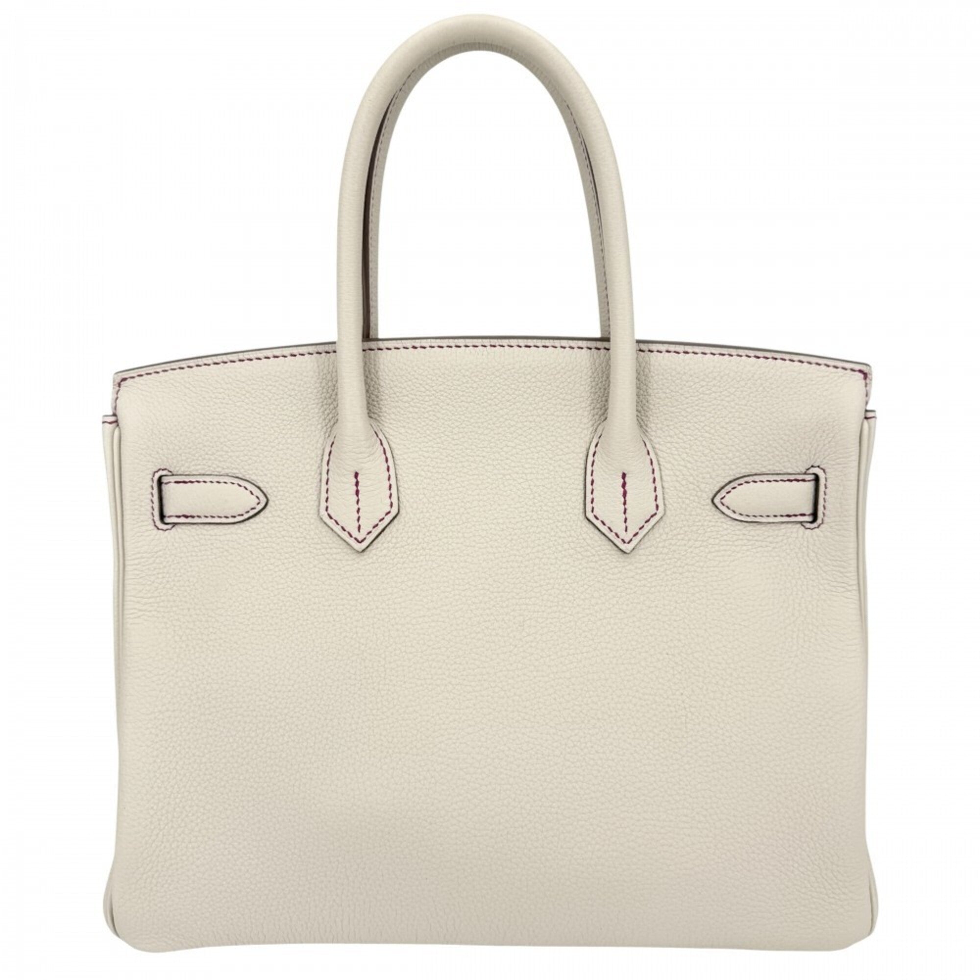 Hermes Pink White Leather Handbag (Pre-Owned)