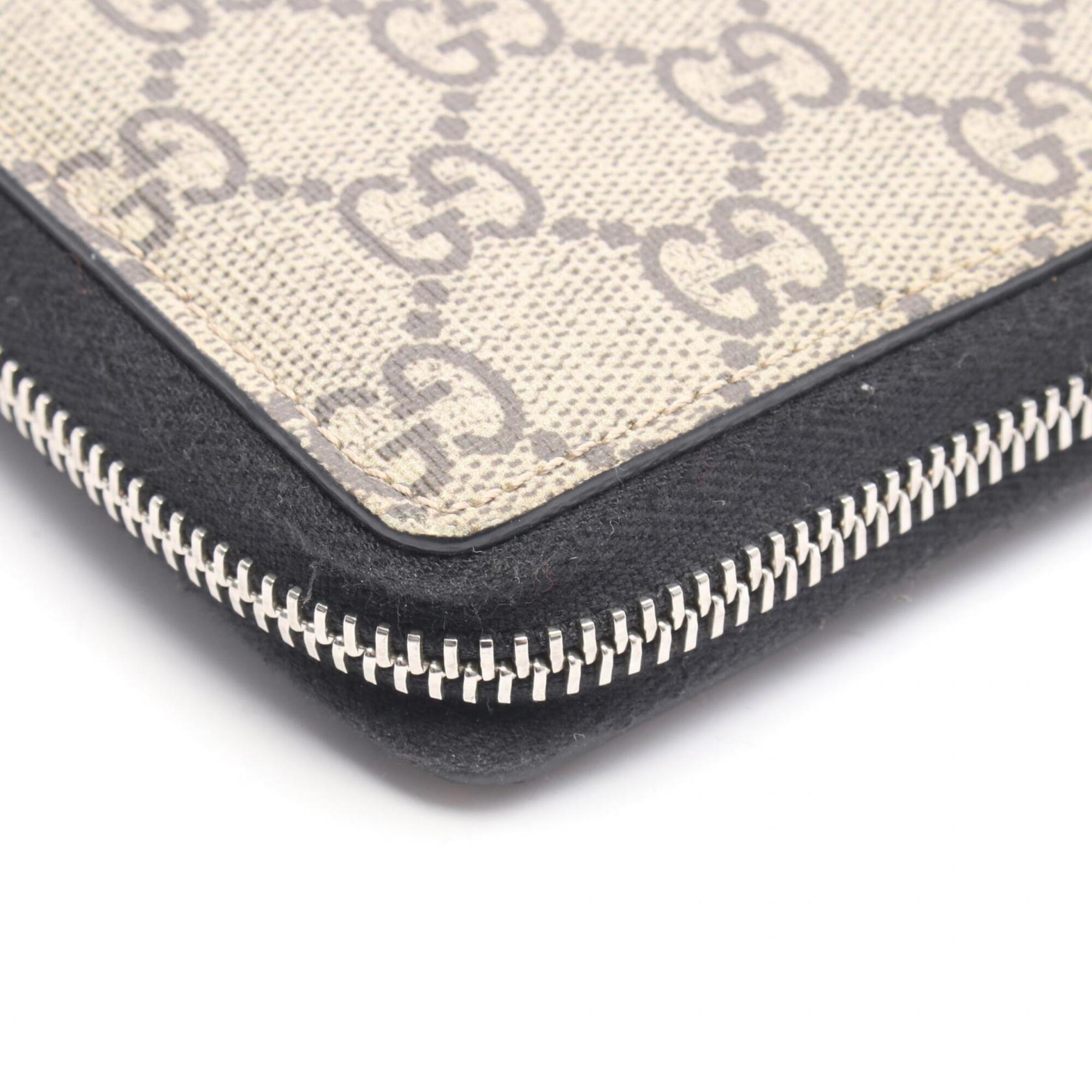 Gucci Beige Brown Multi-Color Gg Supreme Leather Long Wallet (Bi-Fold) (Pre-Owned)