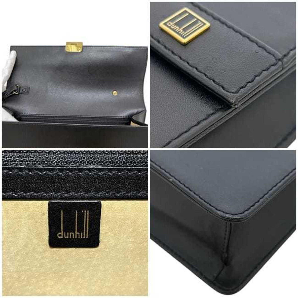 Dunhill Black Leather Clutch Bag (Pre-Owned)