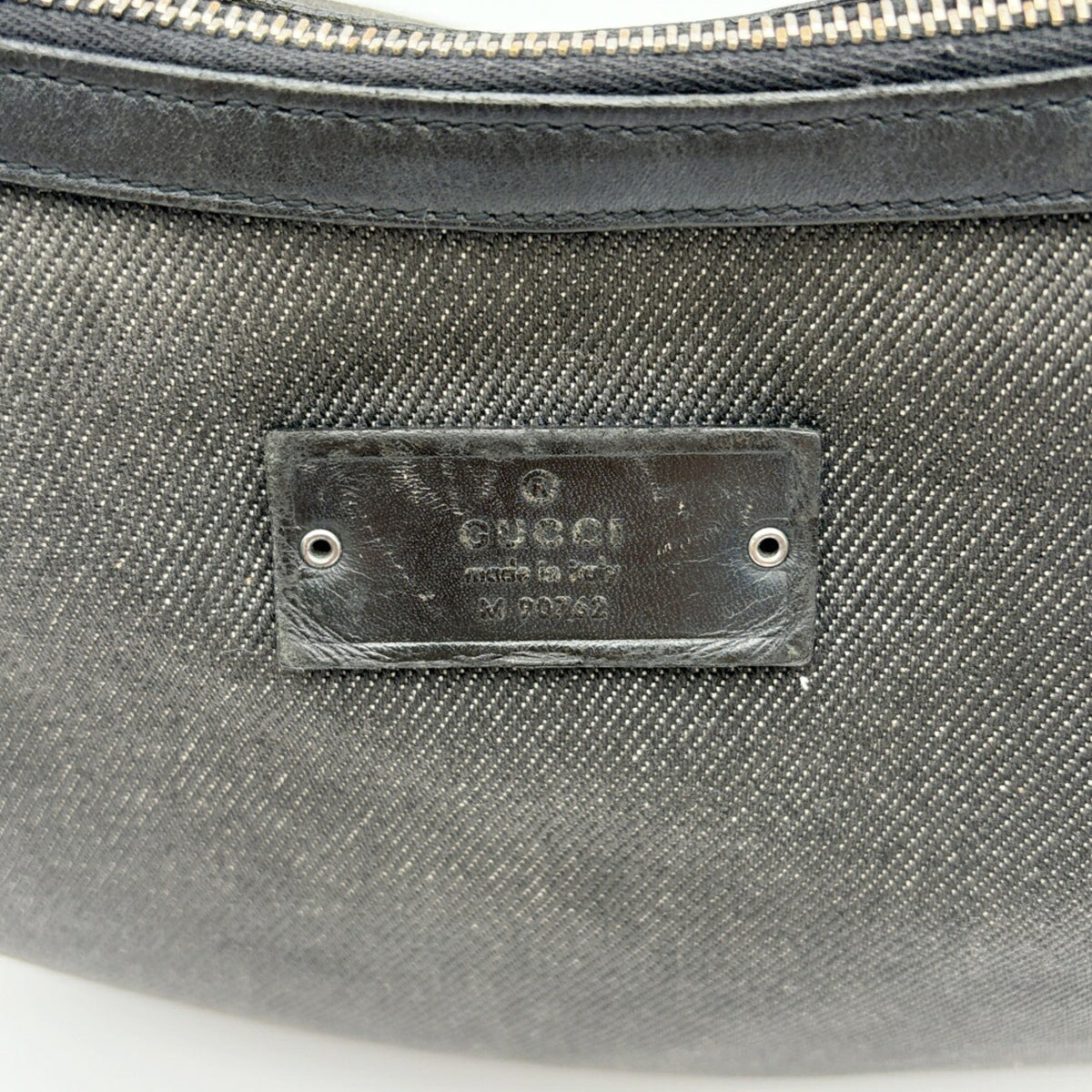 Gucci Black Denim Leather Shoulder Bag (Pre-Owned)