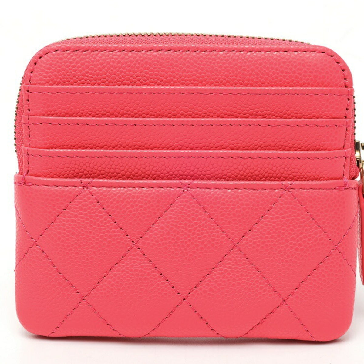 Chanel Matelasse Pink Grained Calfskin Coin Purse/Coin Case (Pre-Owned)
