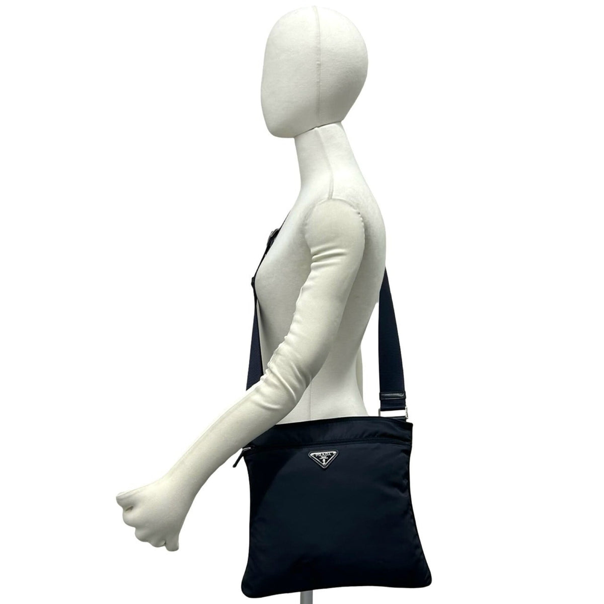 Prada Navy Nylon Pochette Shoulder Bag (Pre-Owned)