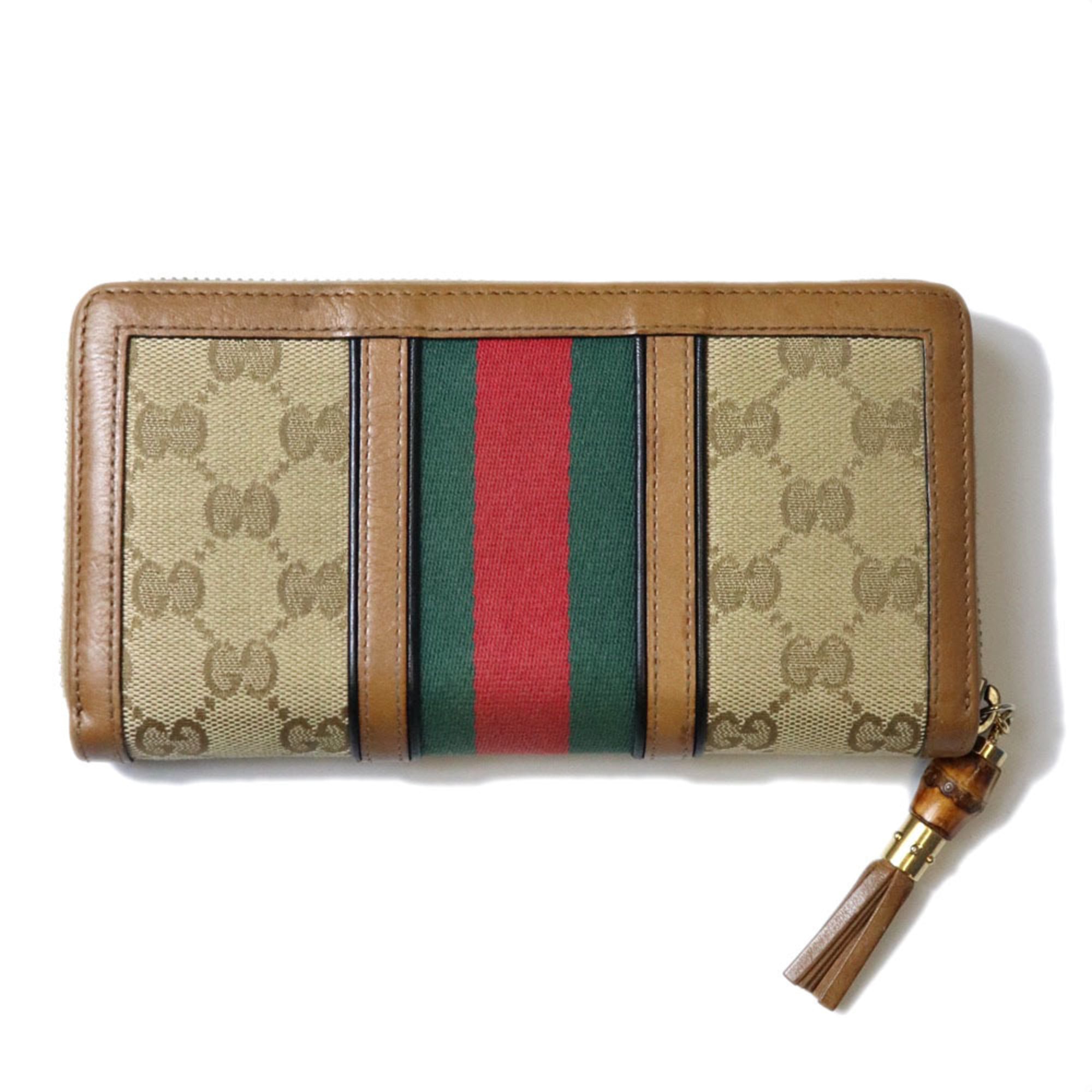 Gucci Brown Gg Canvas Long Wallet (Bi-Fold) (Pre-Owned)