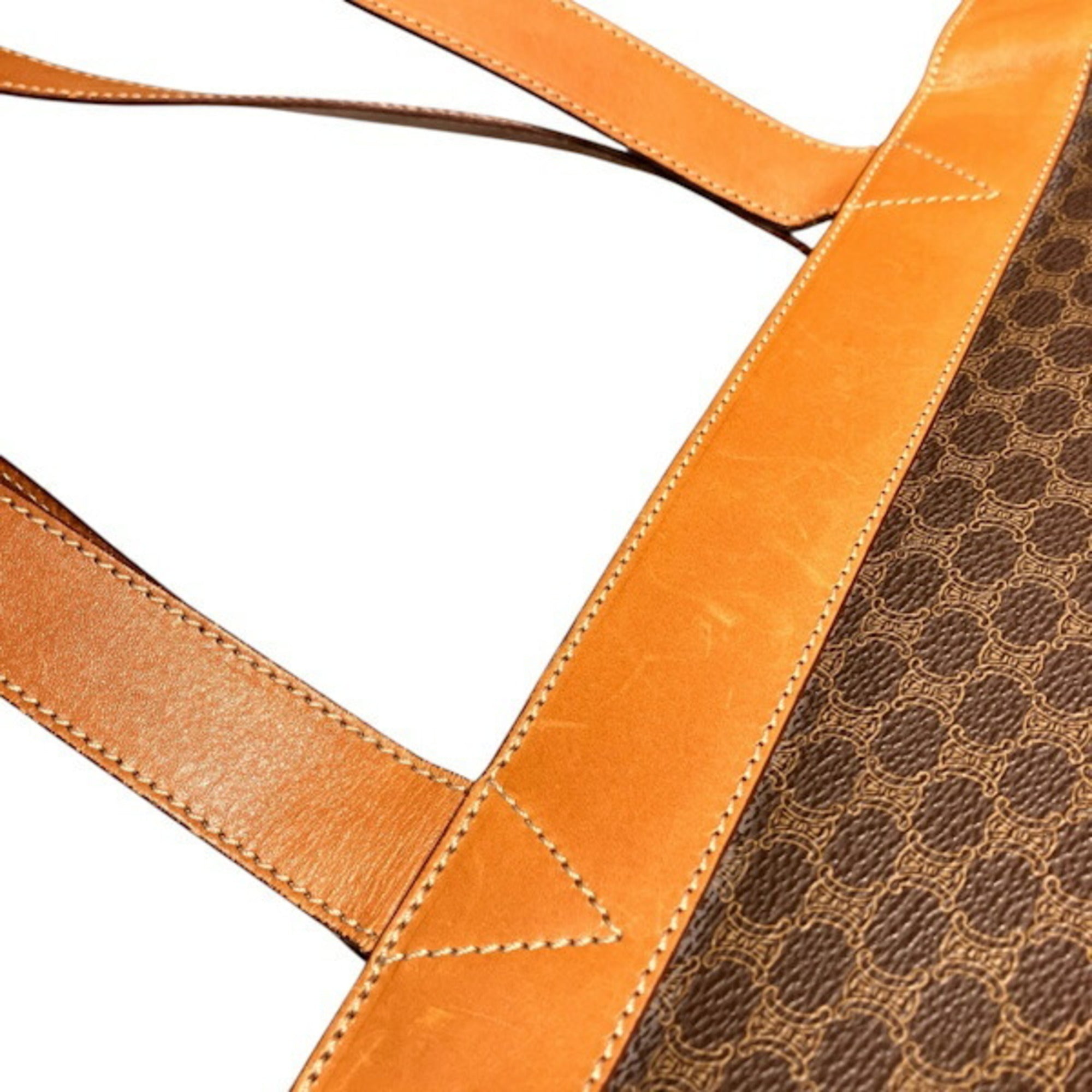 Celine Brown Leather Pvc Tote Bag (Pre-Owned)
